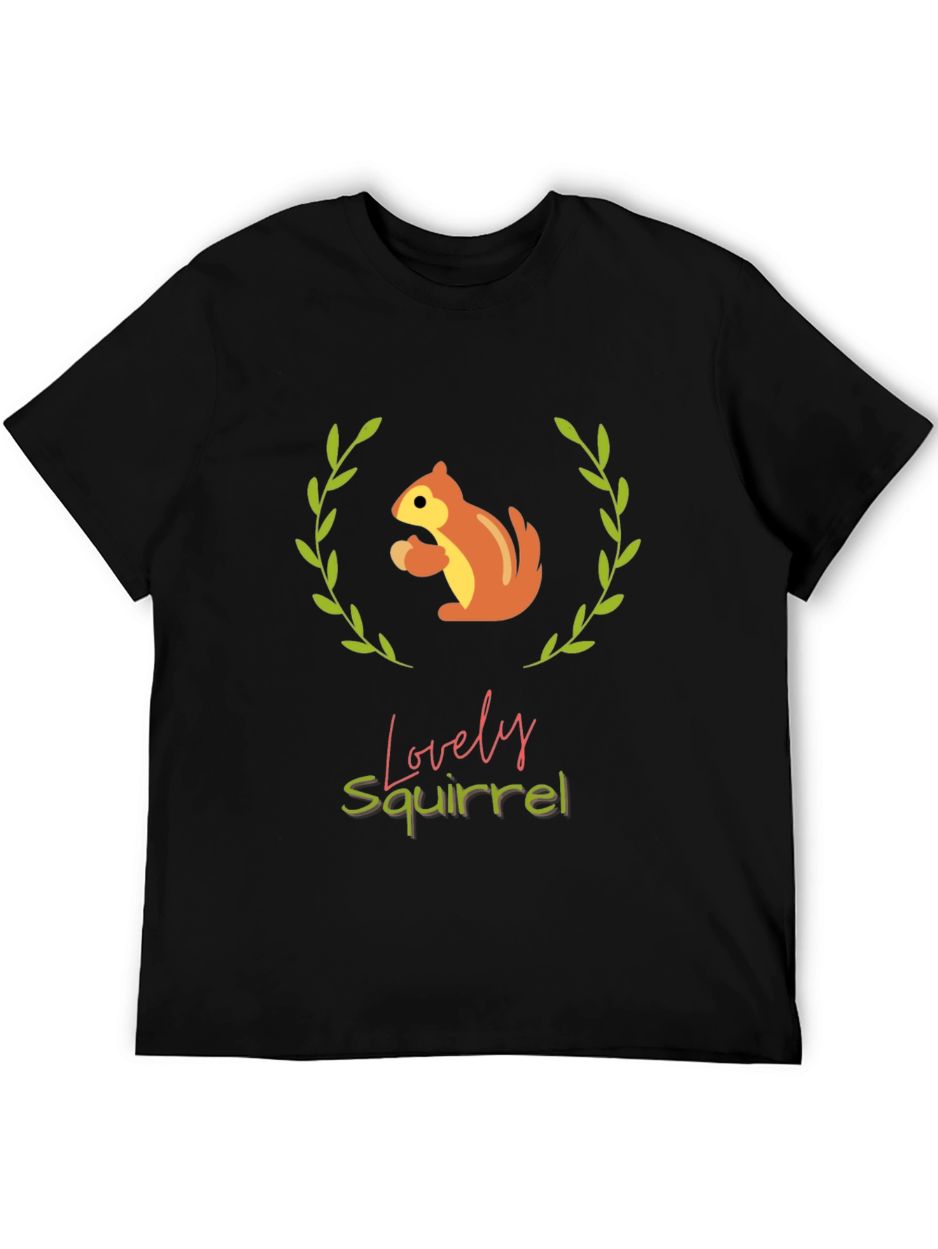 Black Lovely Squirrel Graphic Tee - Comfort & Style view 5