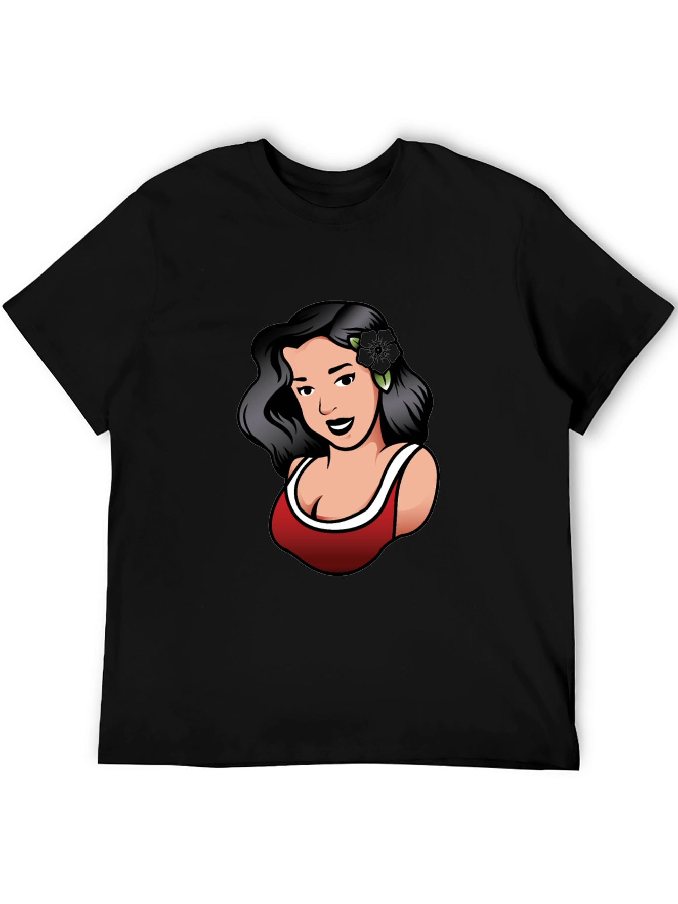 Black Retro Woman Graphic Tee - Black view 5