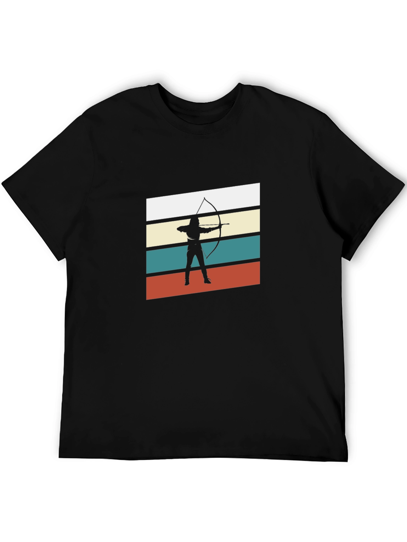 Black Archery Retro T-Shirt - Black Cotton Tee view 5