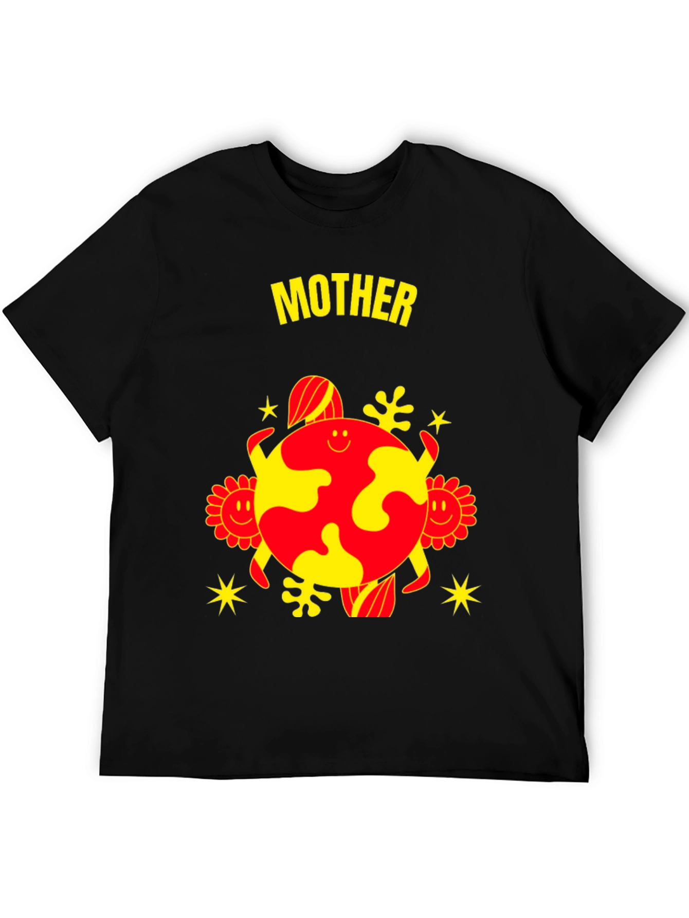 Black Mother Earth Graphic Tee - Black Cotton Blend view 5