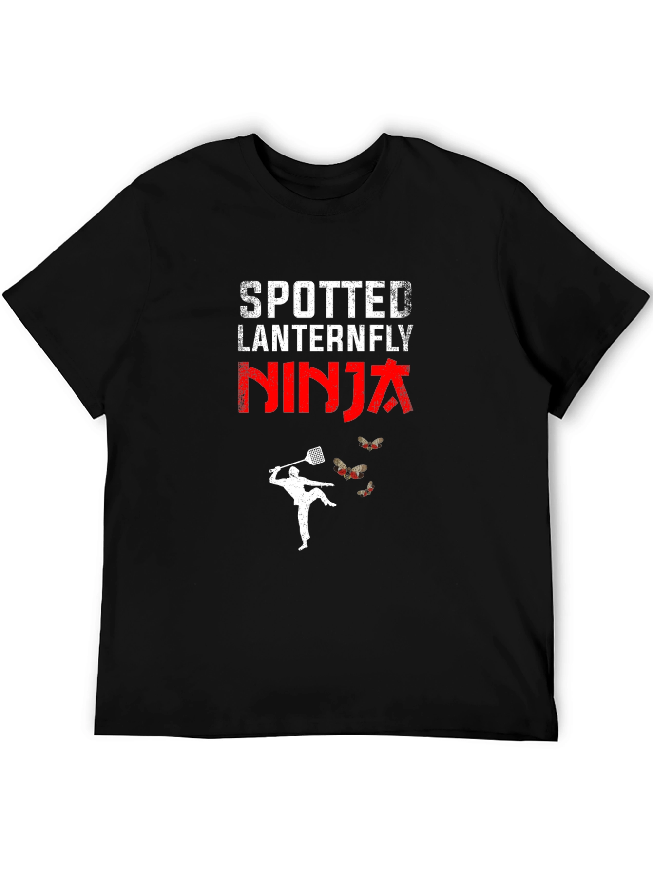 Black Spotted Lanternfly Ninja T-Shirt view 5