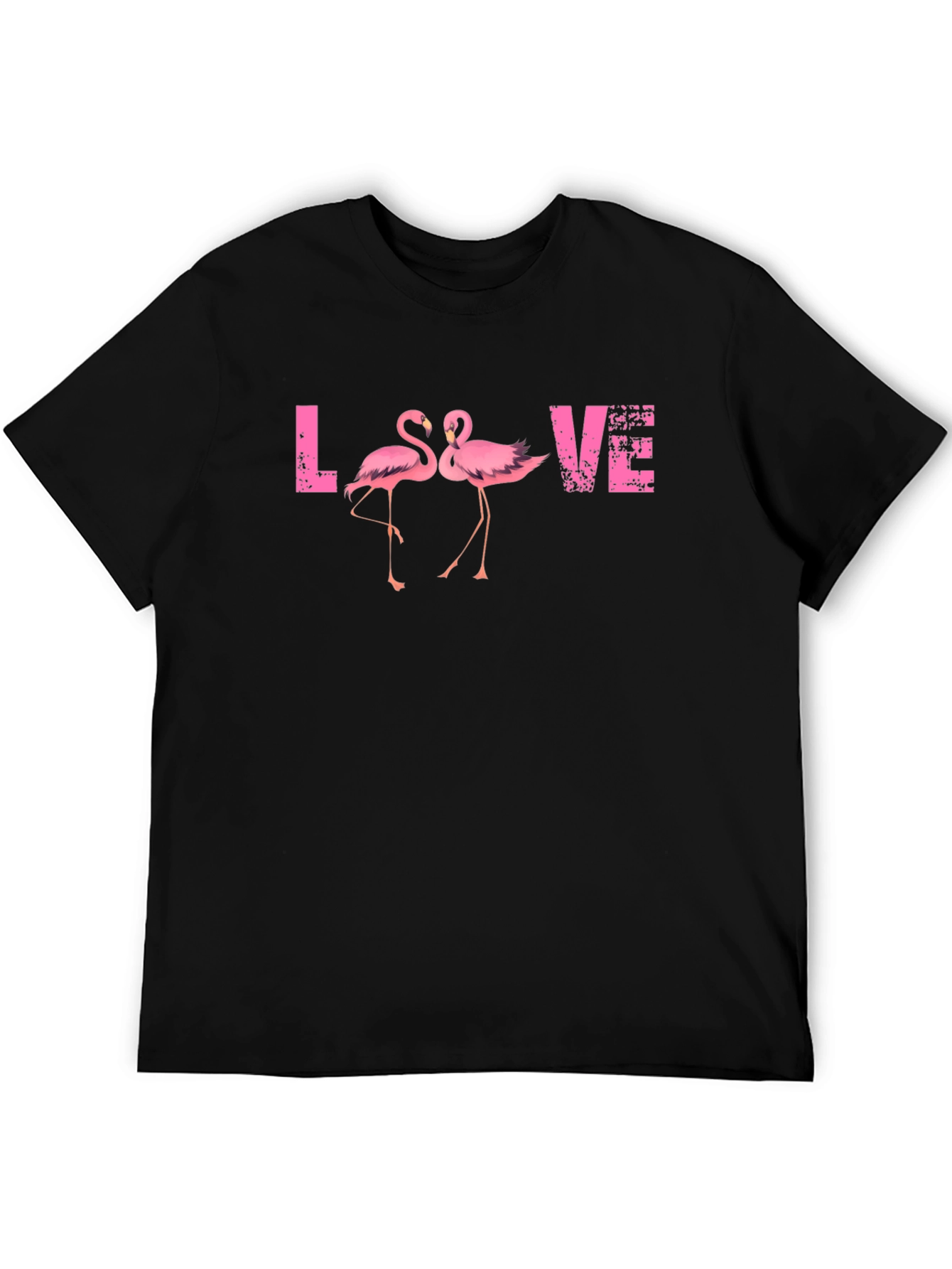 Black Flamingo LOVE Graphic Black T-Shirt view 5