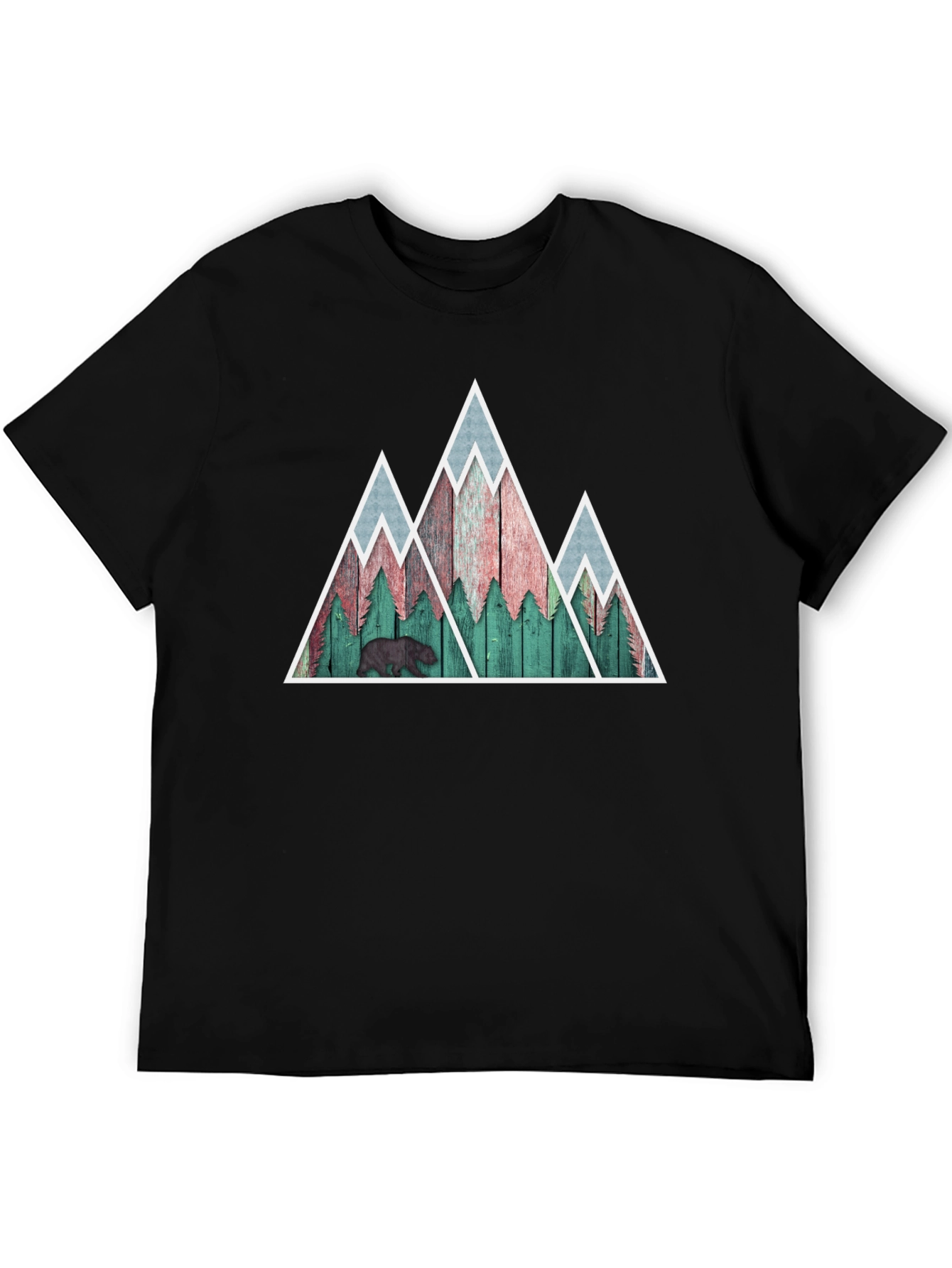 Black Mountain Bear Graphic Tee - Nature Inspired Mens Shirt view 5