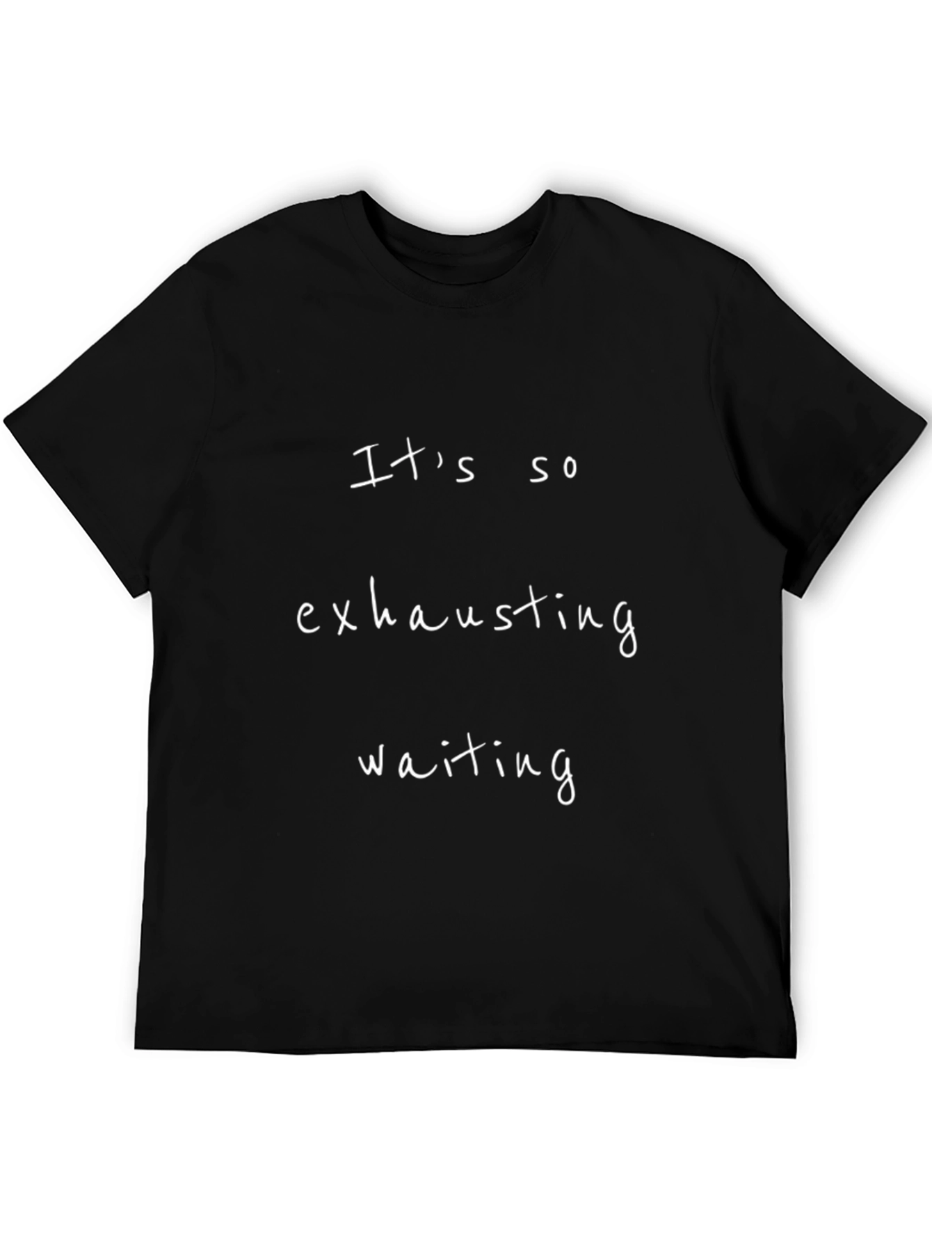 Black Exhausting Waiting Graphic Tee view 5