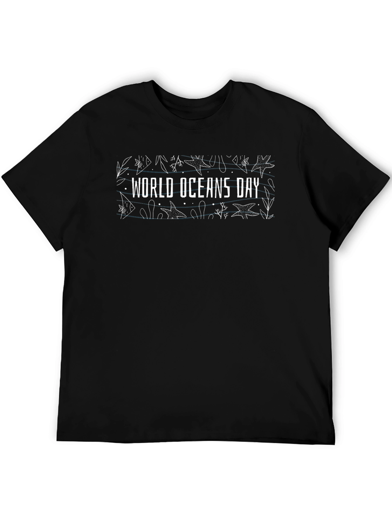 Black World Oceans Day Black T-Shirt view 5