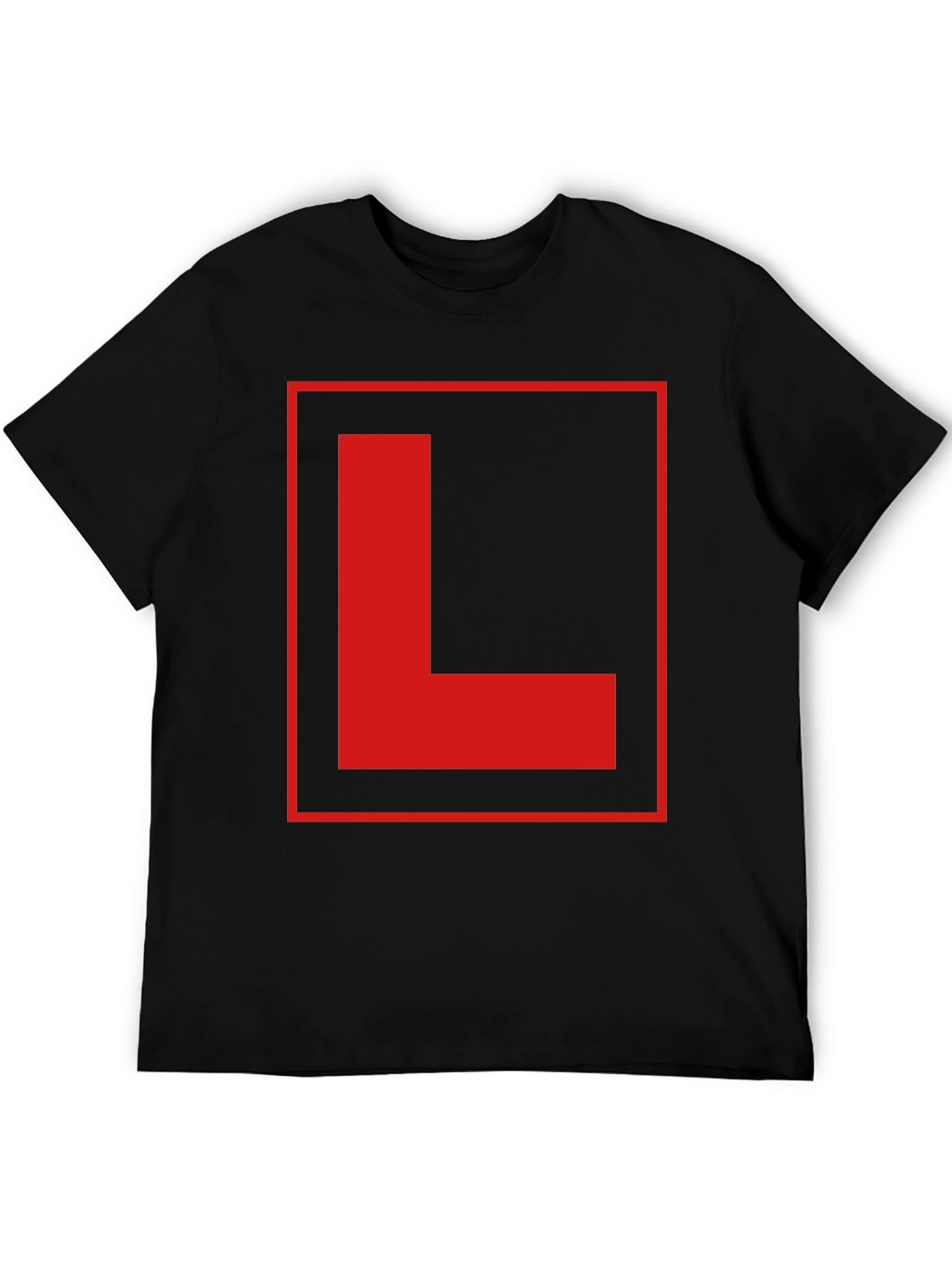 Black Red L Plate Graphic Black T-Shirt view 5
