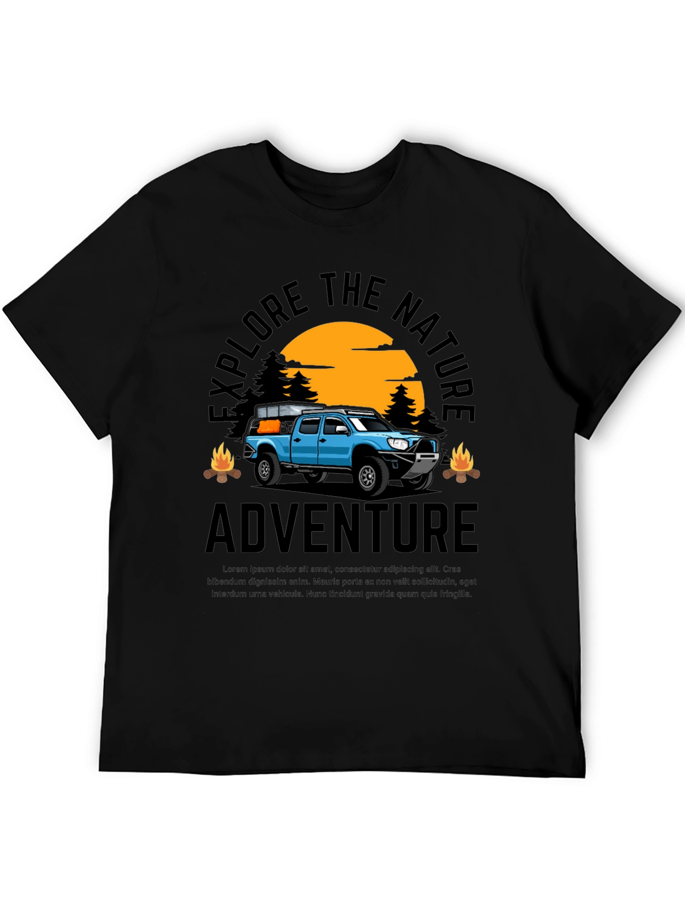 Black Explore Nature Adventure Graphic Tee - Black view 5