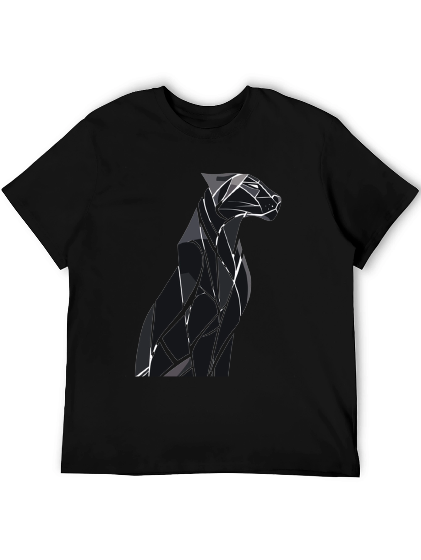 Black Geometric Dog Graphic Tee - Modern Style view 5