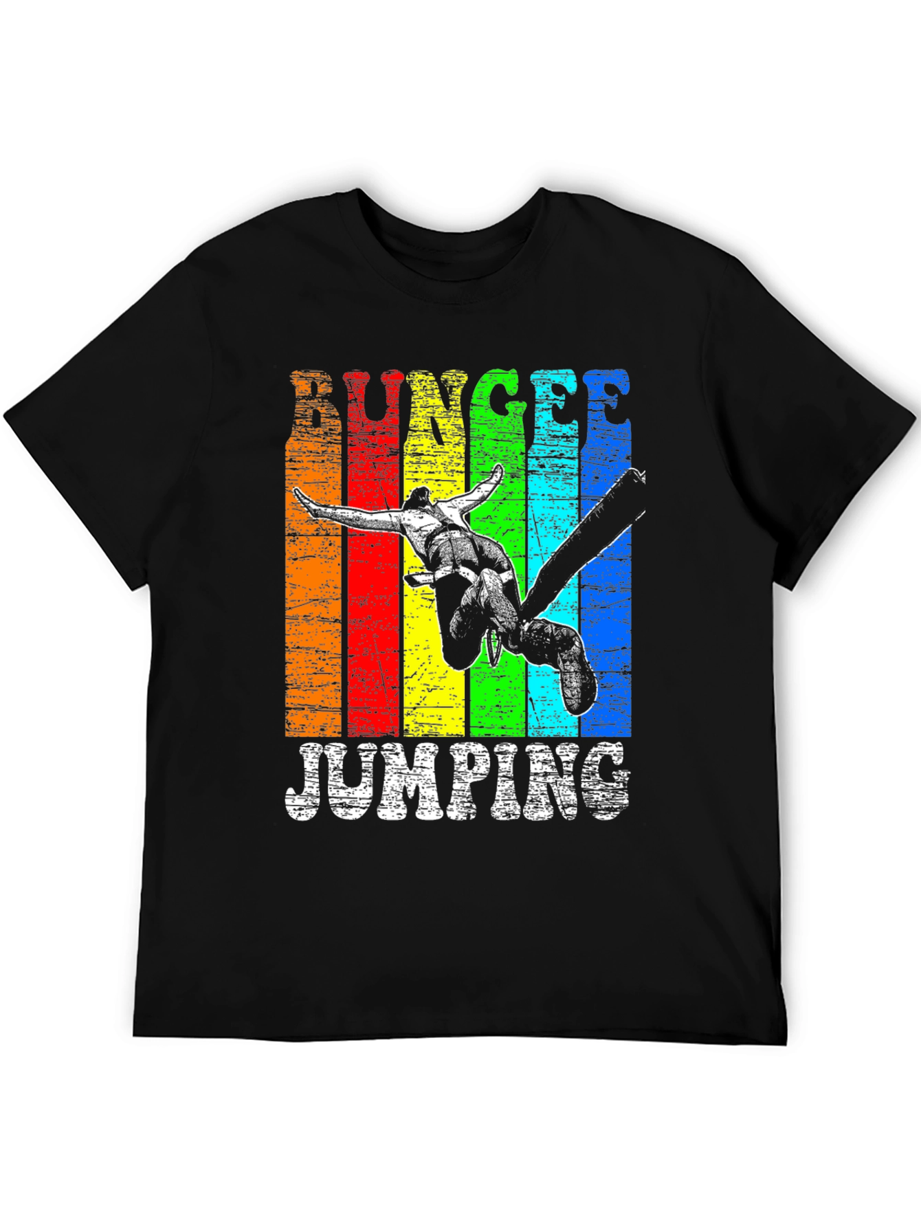 Bungee Jumping Graphic Tee - Rainbow Grunge Design - 5