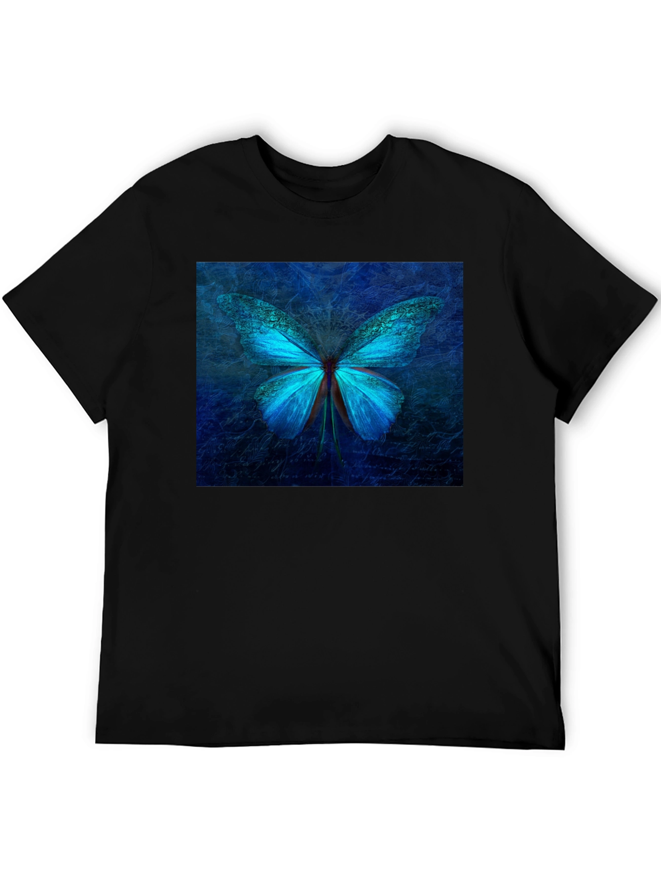 Black Butterfly Graphic Tee - Stylish Black Cotton T-Shirt view 5