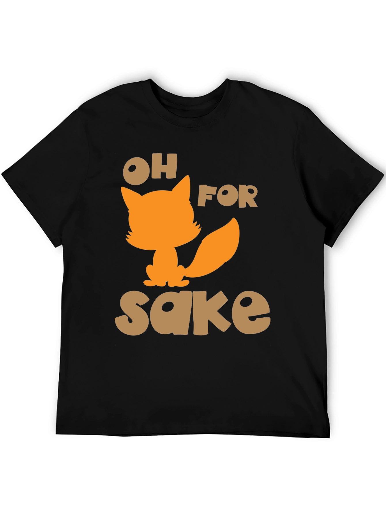 Black Oh For Fox Sake Funny Graphic T-Shirt view 5