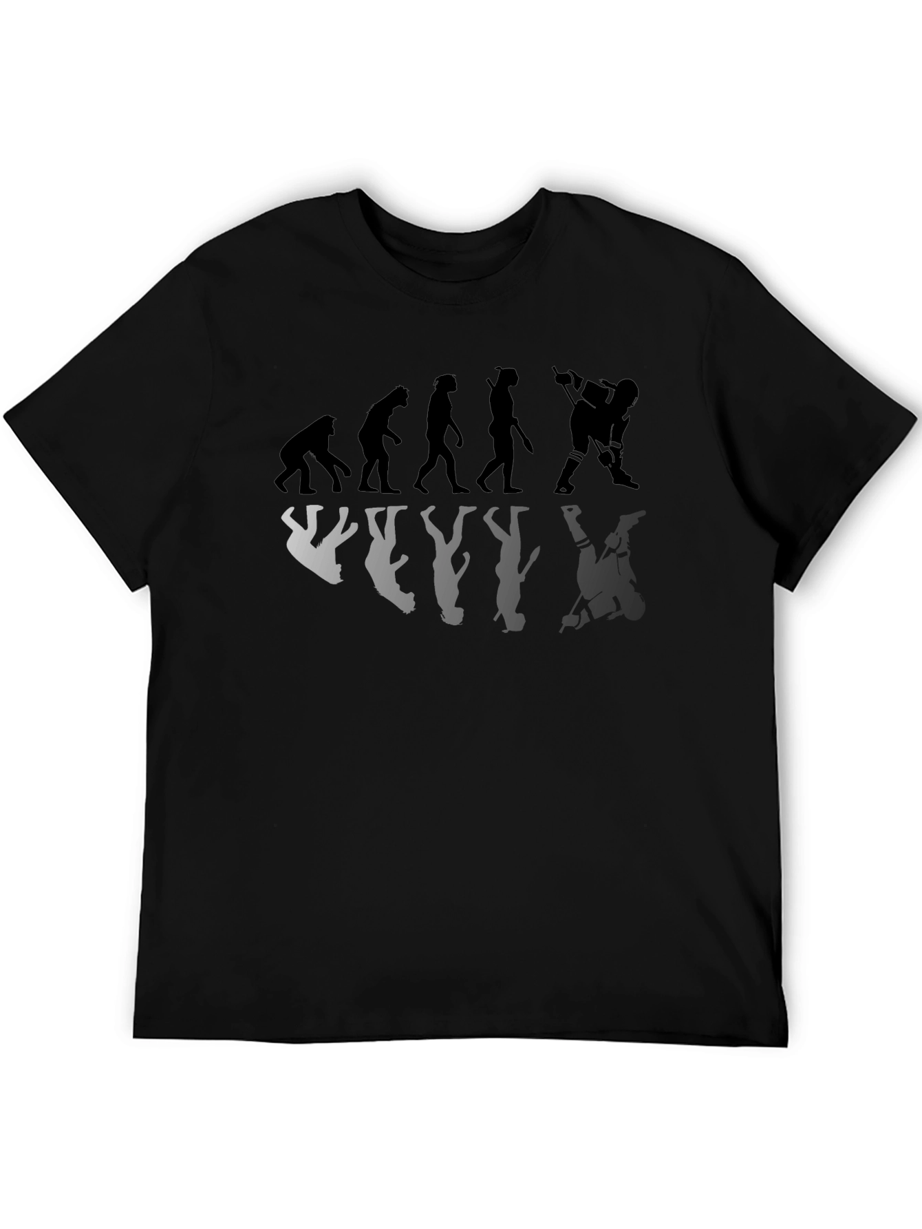 Black Hockey Evolution T-Shirt - Funny Hockey Player Gift view 5