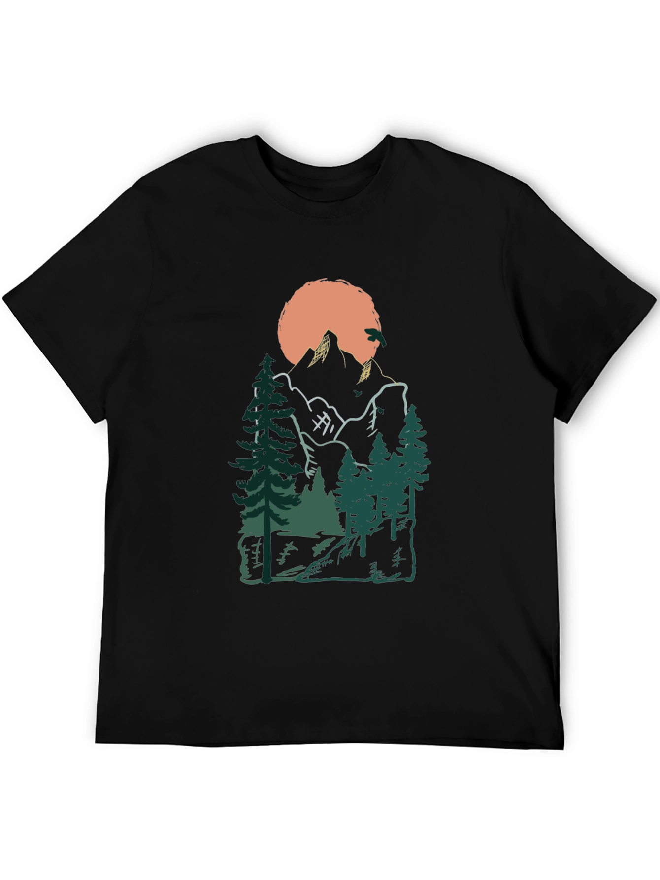 Black Mountain Sunset Graphic Tee - Nature Lover's Shirt view 5