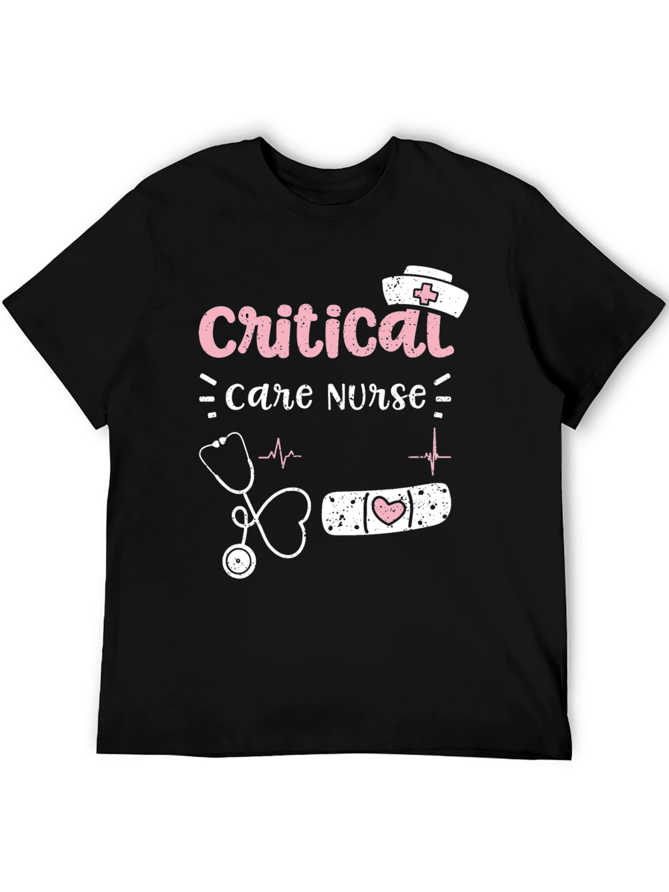 Black Critical Care Nurse Graphic T-Shirt view 5
