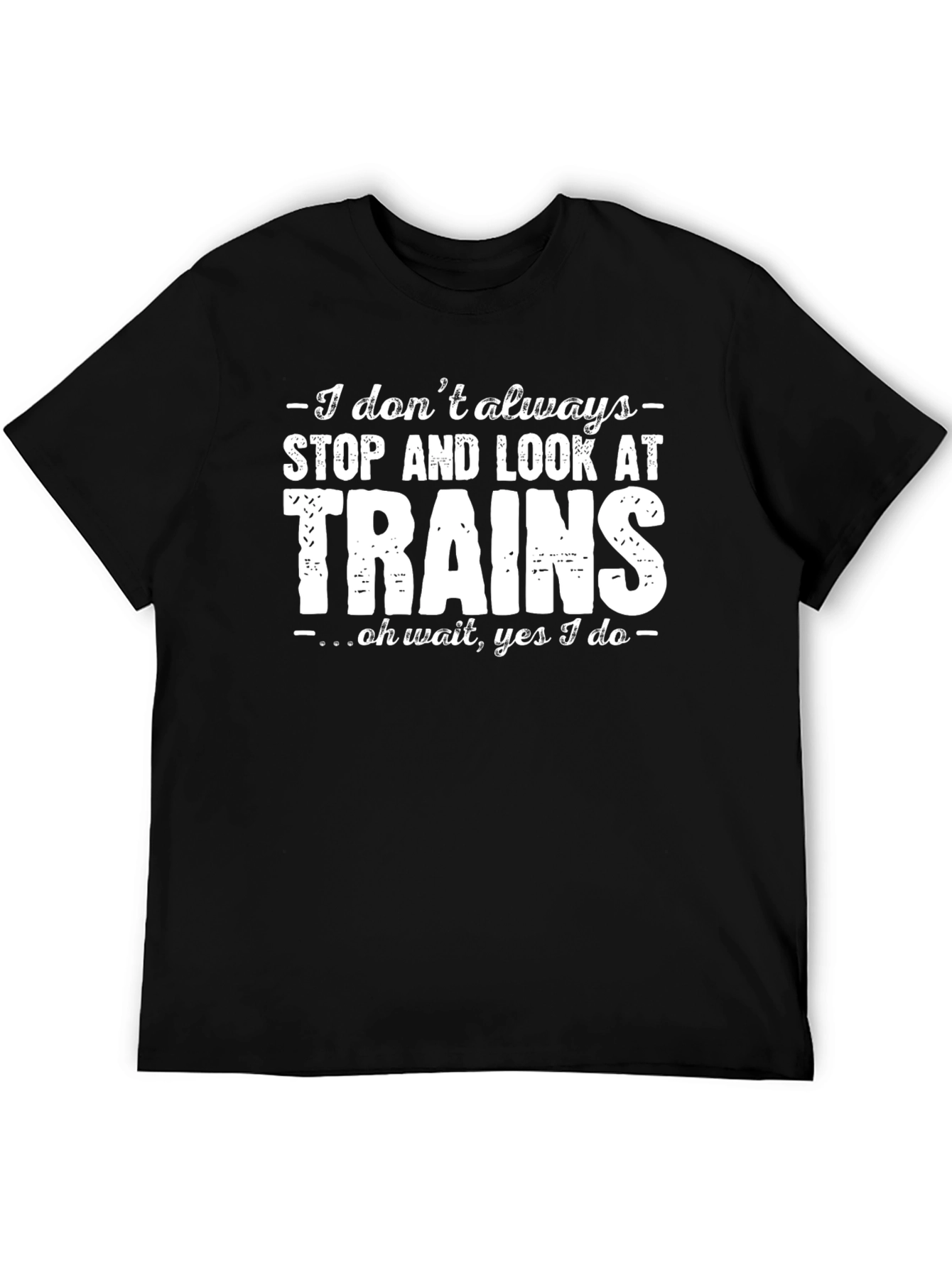 Black Train Enthusiast Graphic Tee - Funny Slogan T-Shirt view 5