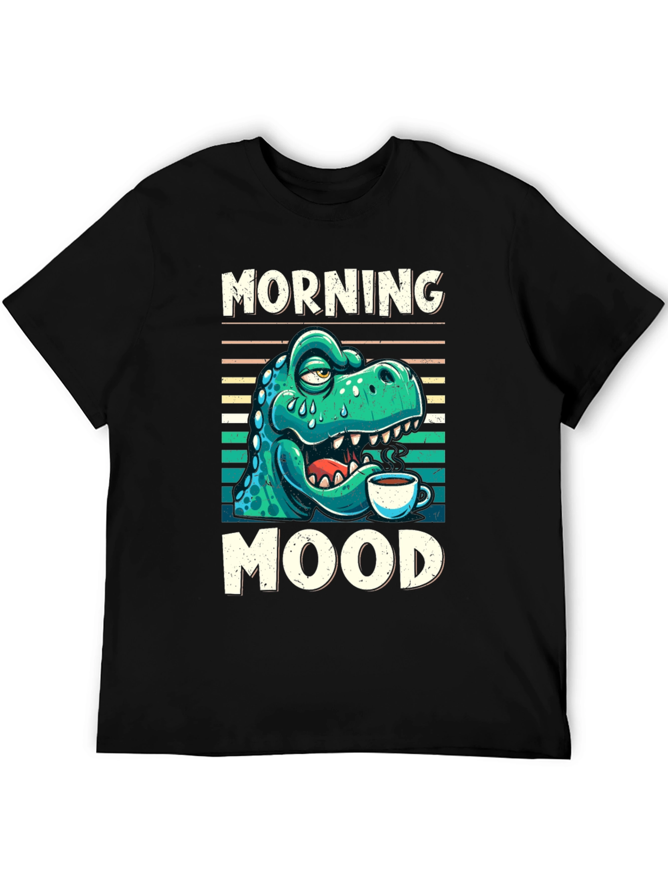 Black Morning Mood Dinosaur T-Shirt view 5