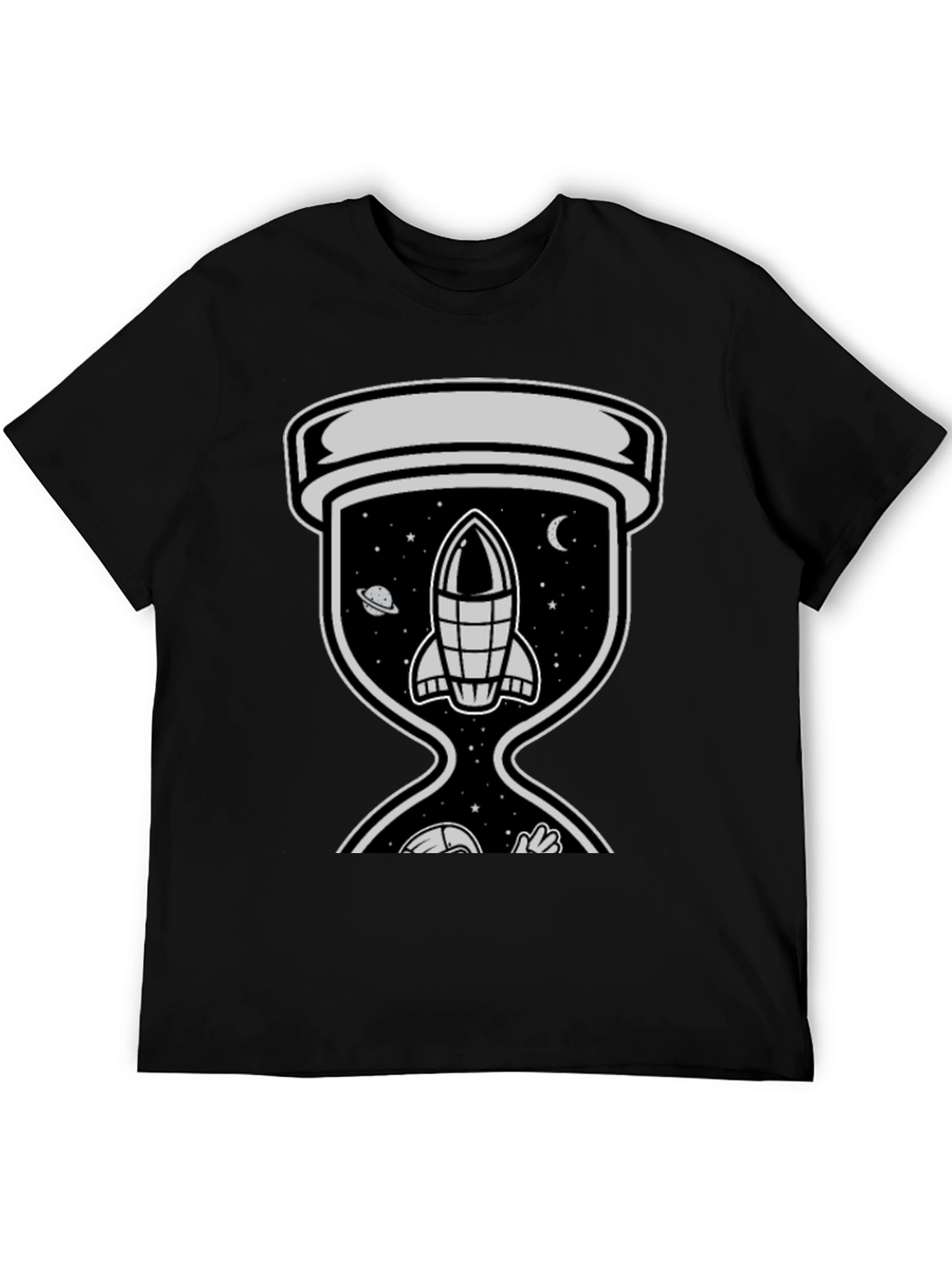 Black Space Hourglass Graphic Tee - Trendy Black T-Shirt view 5
