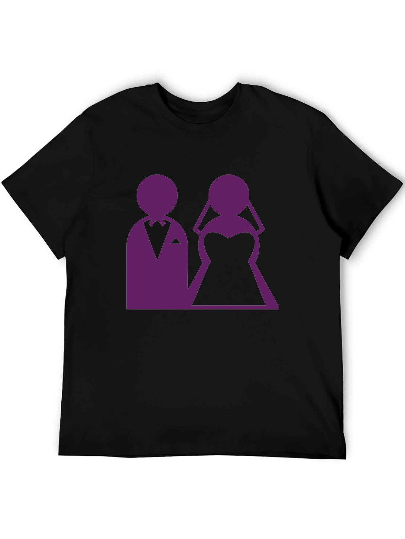 Black Wedding Couple Graphic Tee - Black view 5