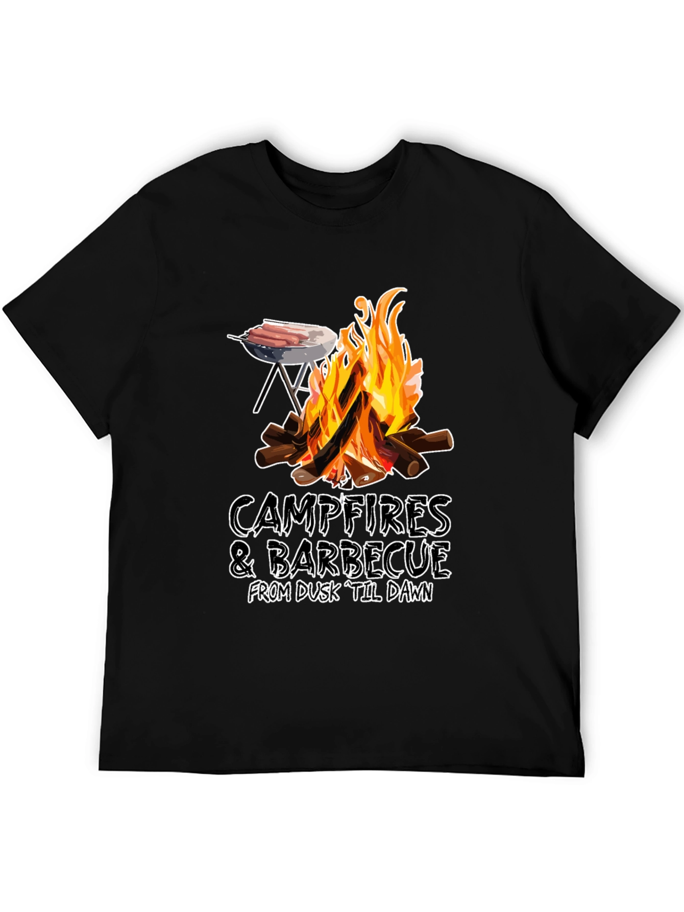 Black Campfires & Barbecue T-Shirt view 5