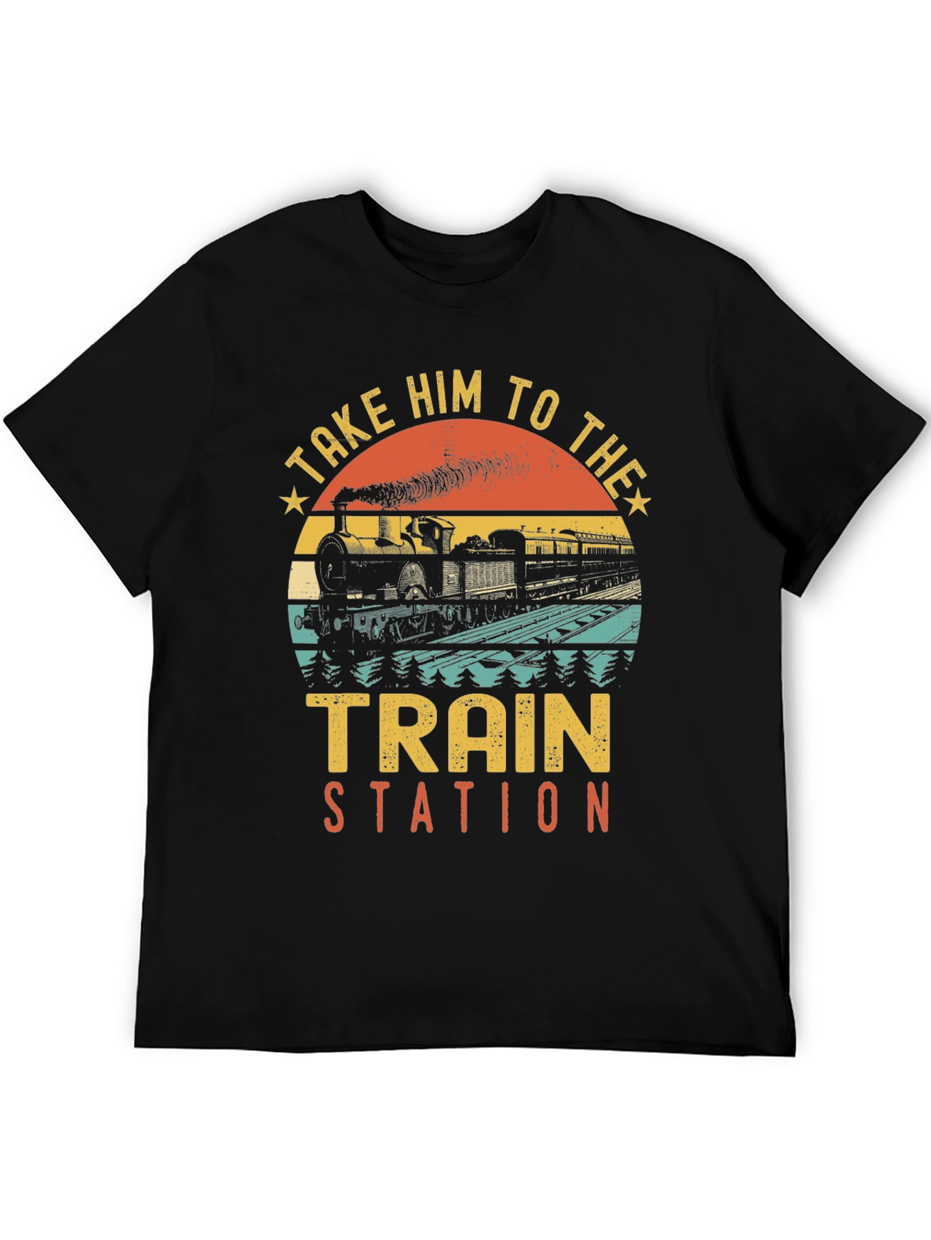 Black Take Him to the Train Station T-Shirt view 5