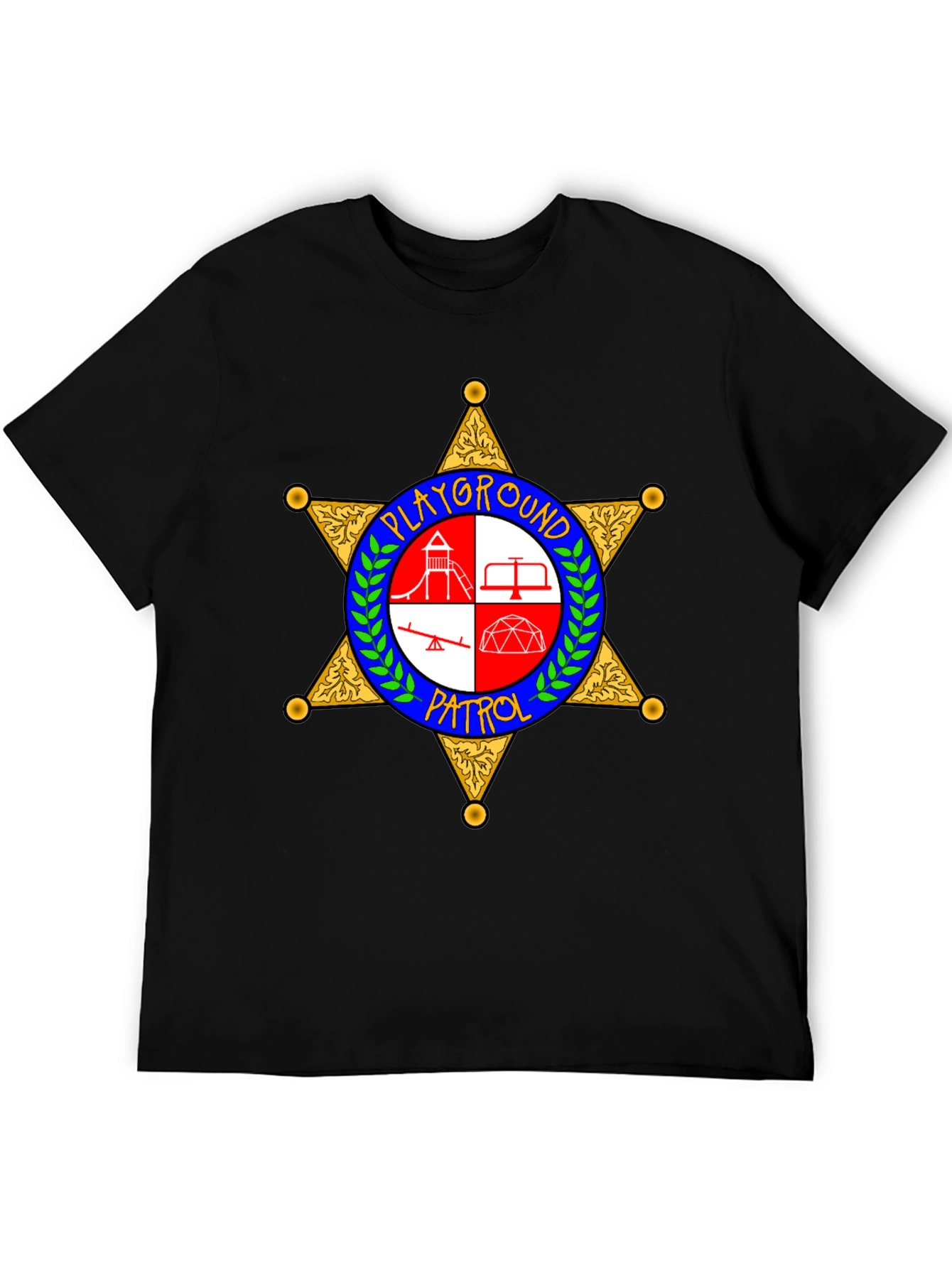 Black Playground Patrol Sheriff Star T-Shirt view 5