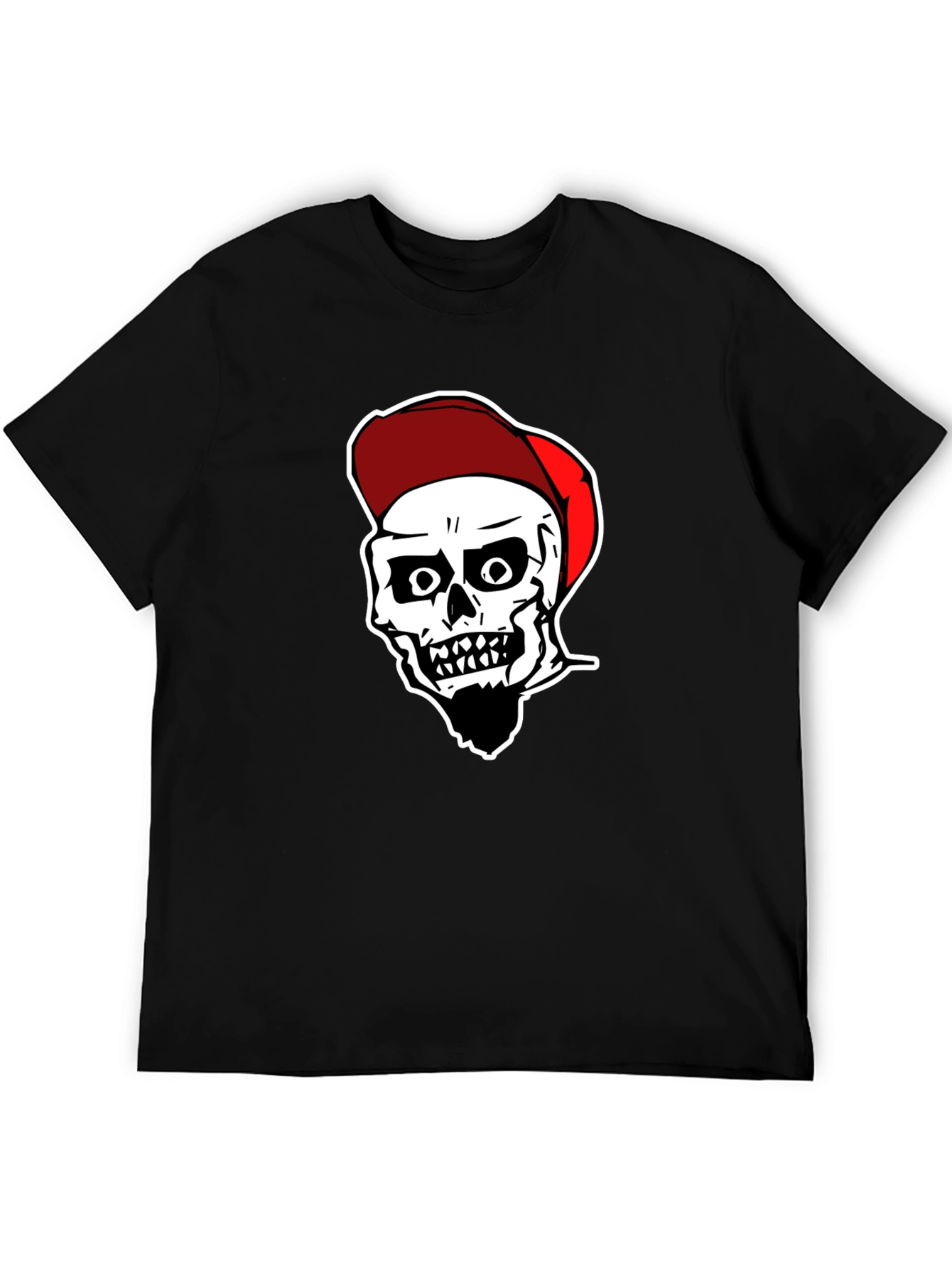 Black Skull Graphic Tee: Black Cotton Blend view 5