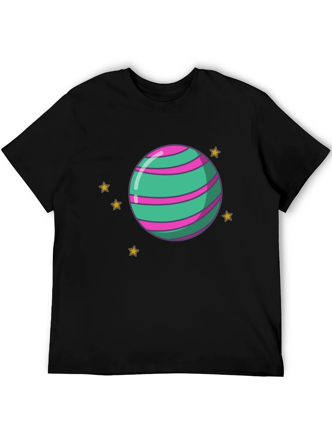 Black Planet Graphic Tee - Trendy Black Cotton T-Shirt view 5