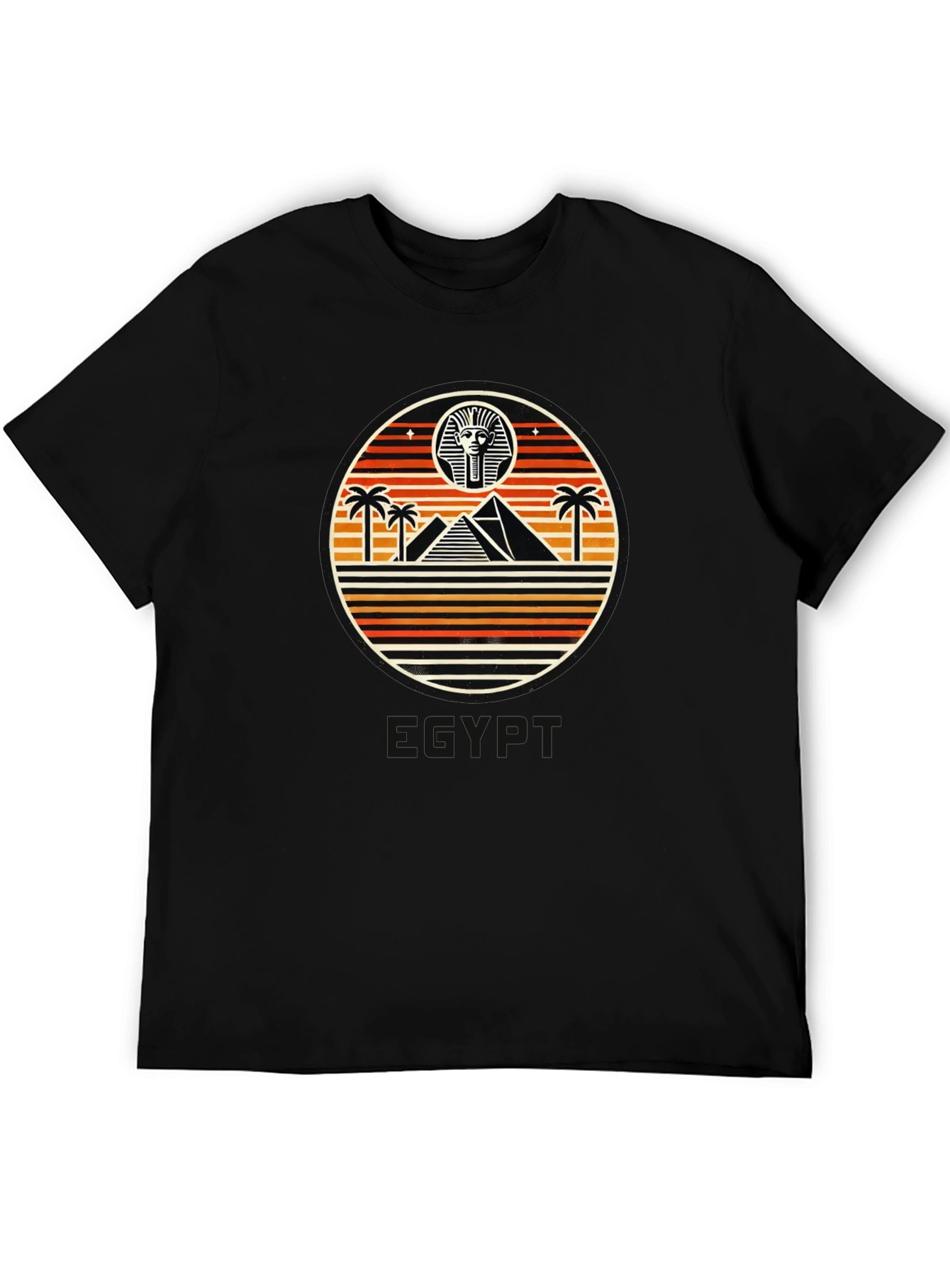 Black Retro Egyptian Pyramid T-Shirt view 5