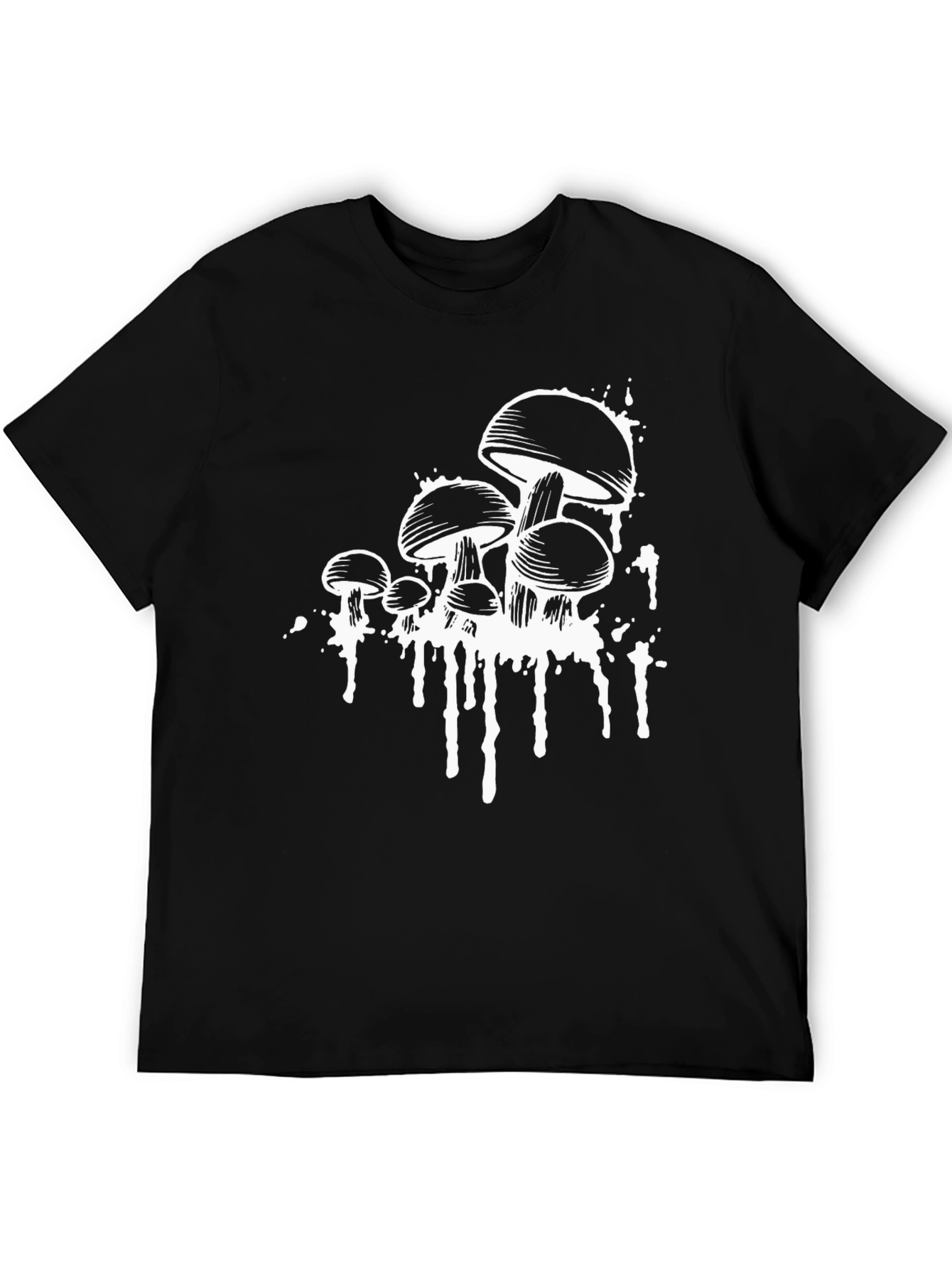 Black Mushroom Graphic Print Black T-Shirt view 5