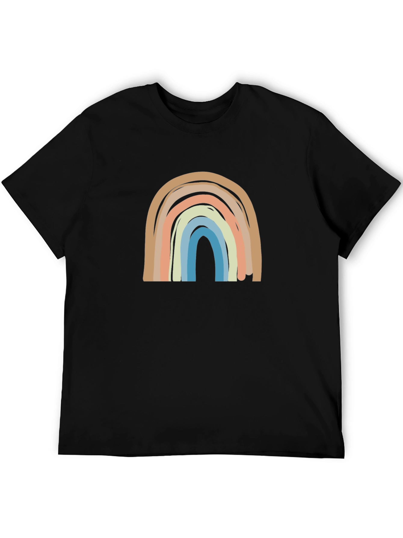 Black Boho Rainbow Graphic Tee - Casual Comfort view 5