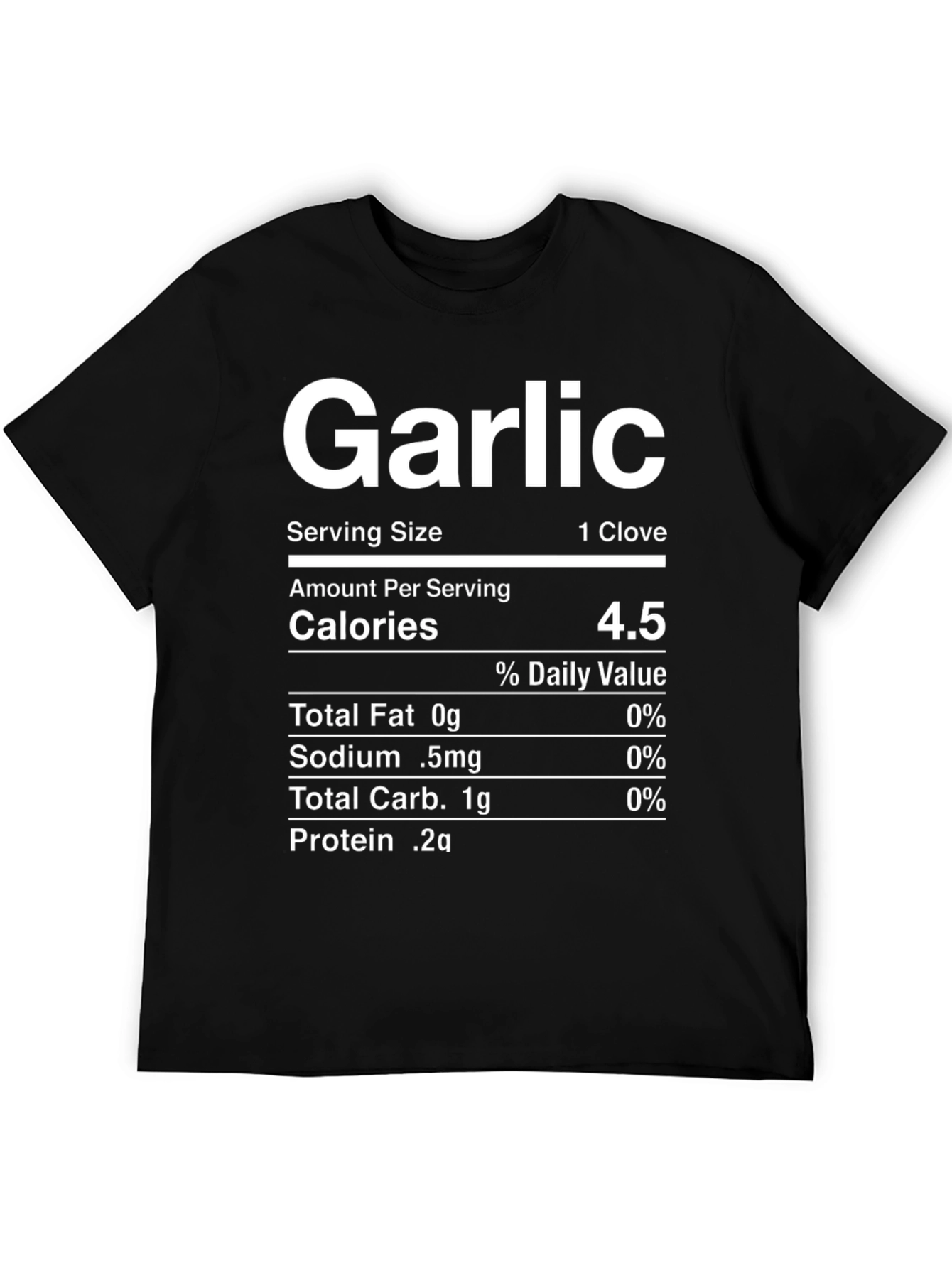 Black Garlic Nutrition Facts Novelty T-Shirt view 5