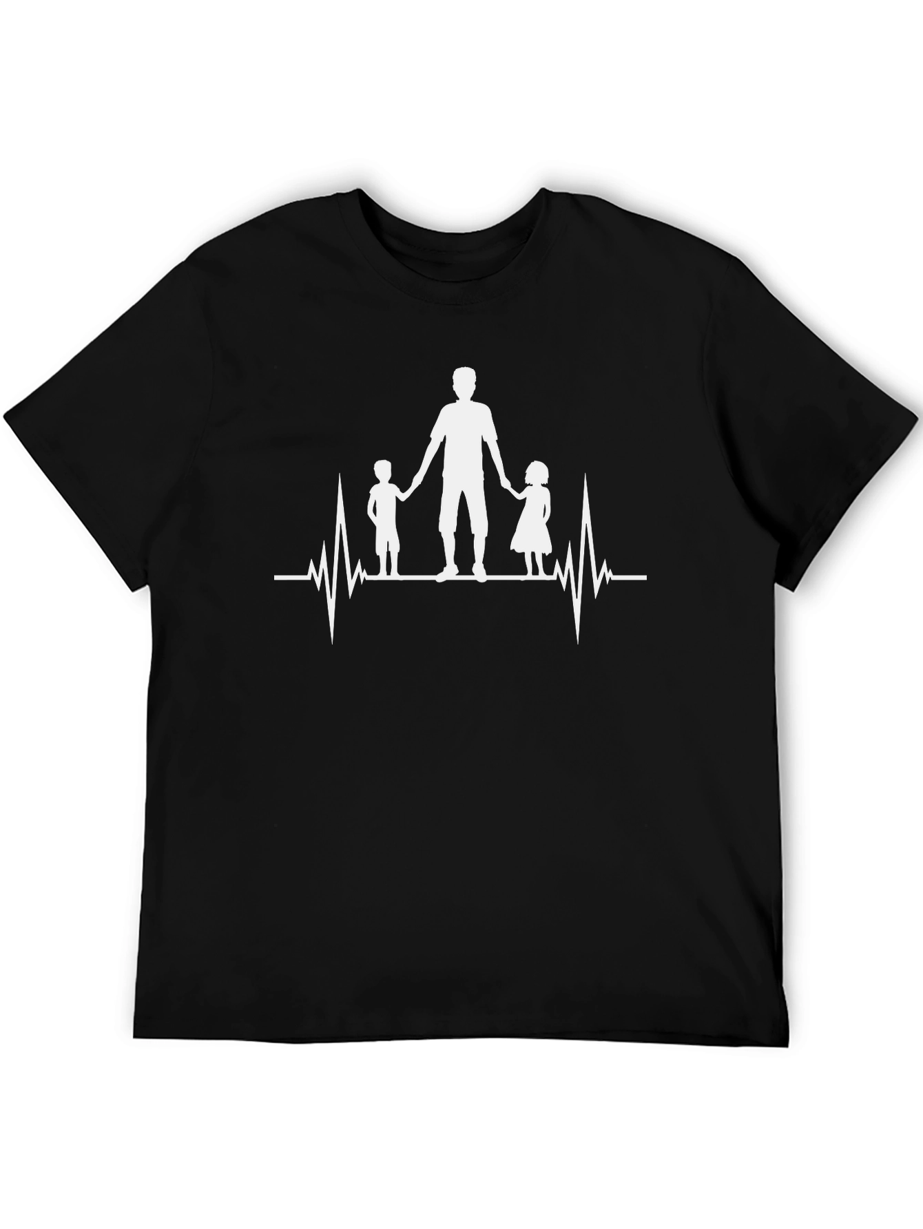 Dad Heartbeat T-Shirt - Father and Kids - 5