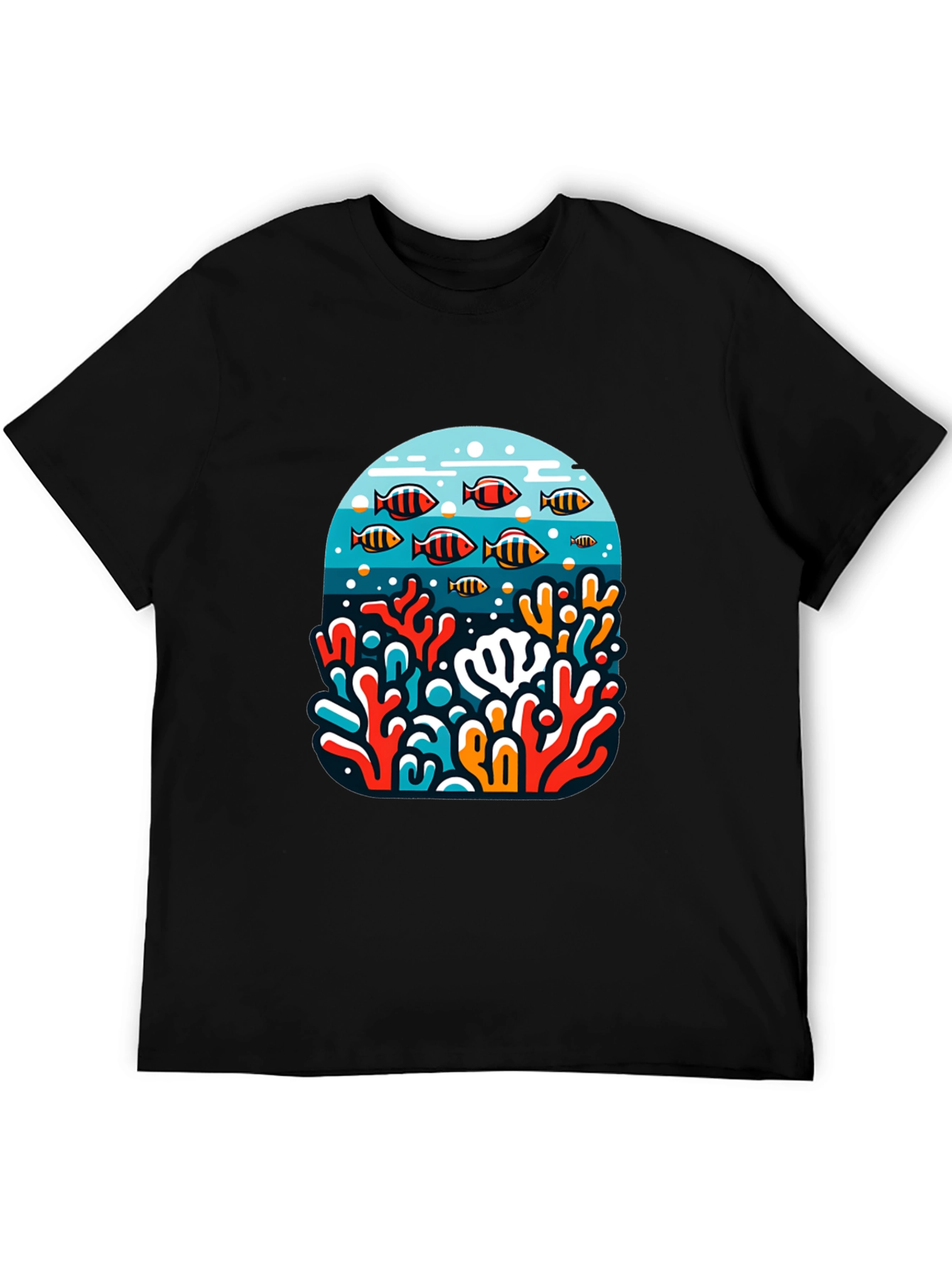 Black Ocean Reef Graphic Tee - Black view 5
