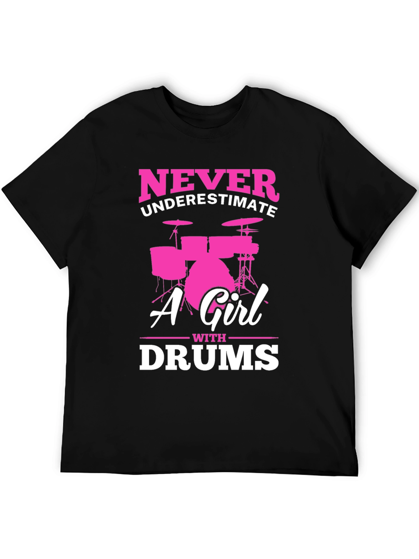 Black Never Underestimate A Girl With Drums T-Shirt view 5