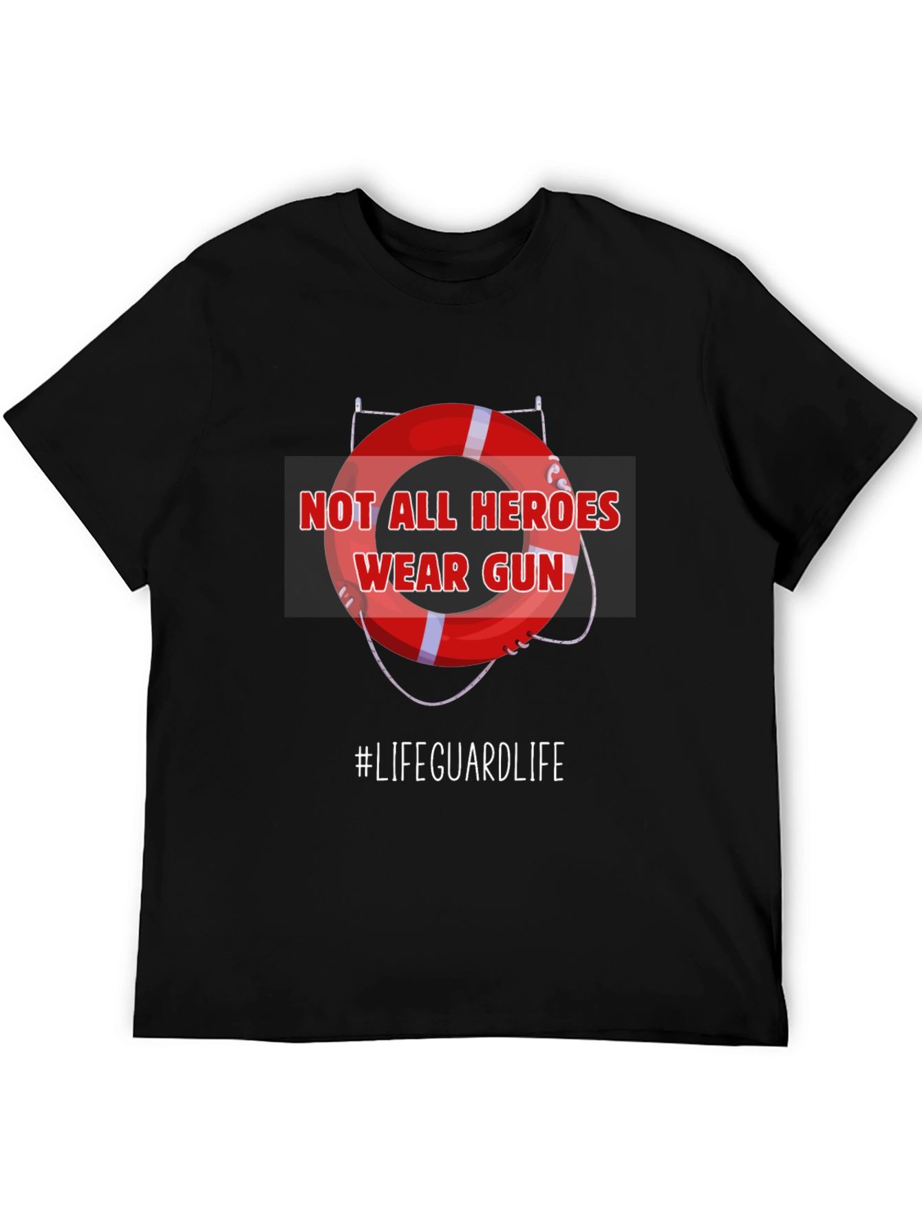 Black Lifeguard Hero T-Shirt - Not All Heroes Wear Guns view 5
