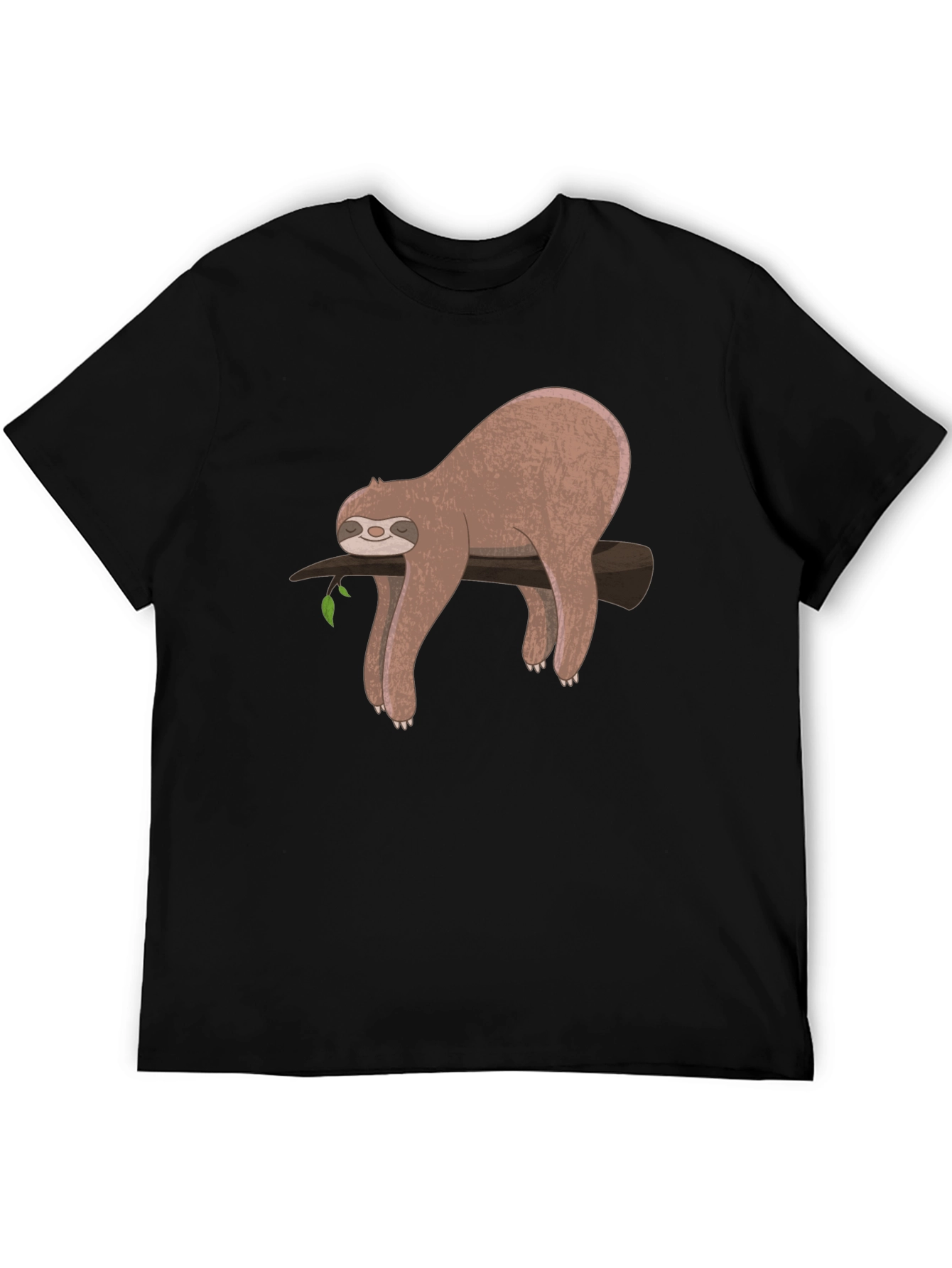 Black Lazy Sloth Graphic T-Shirt - Relaxed Fit view 5