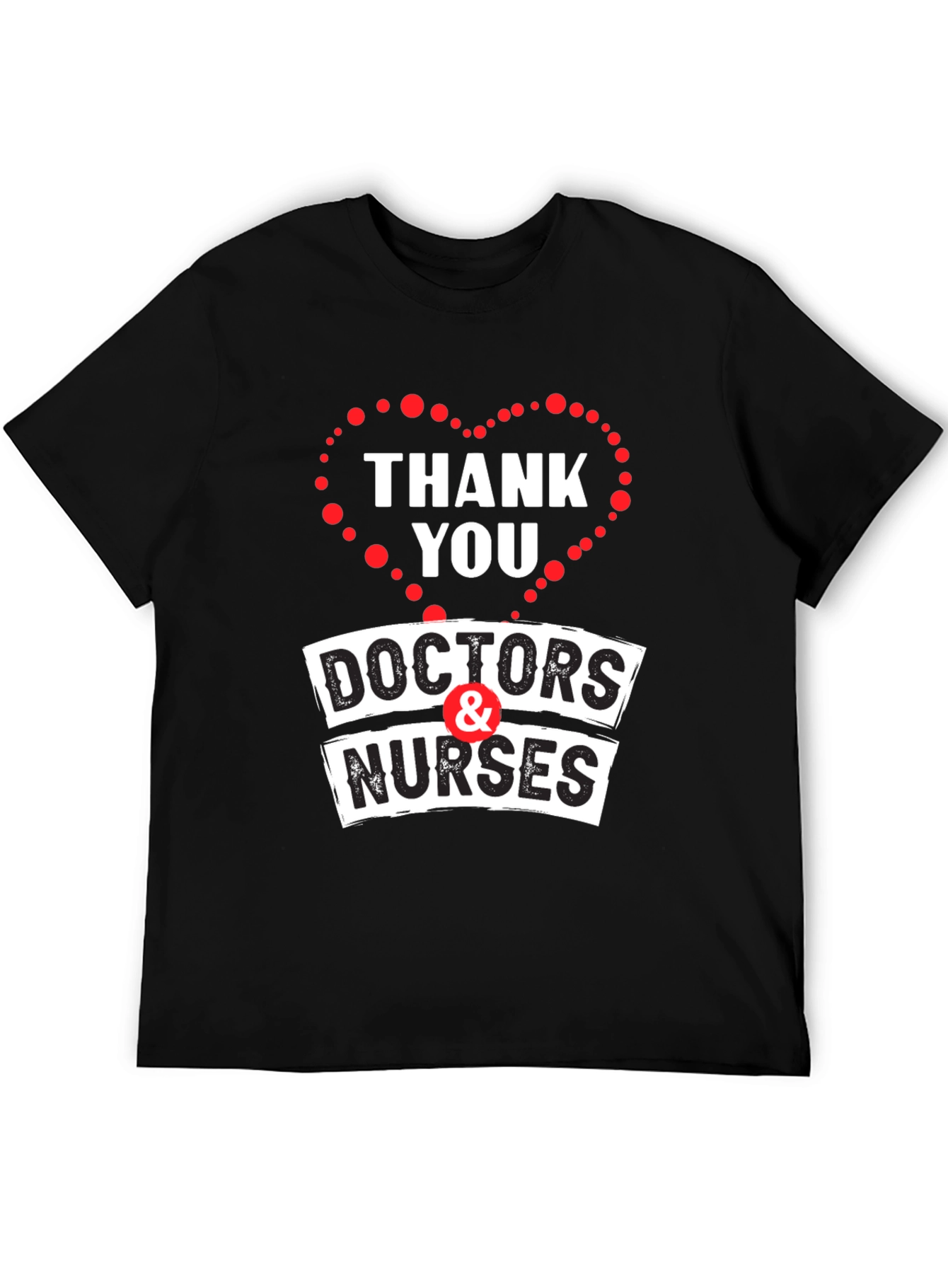 Black Thank You Doctors & Nurses Graphic T-Shirt view 5