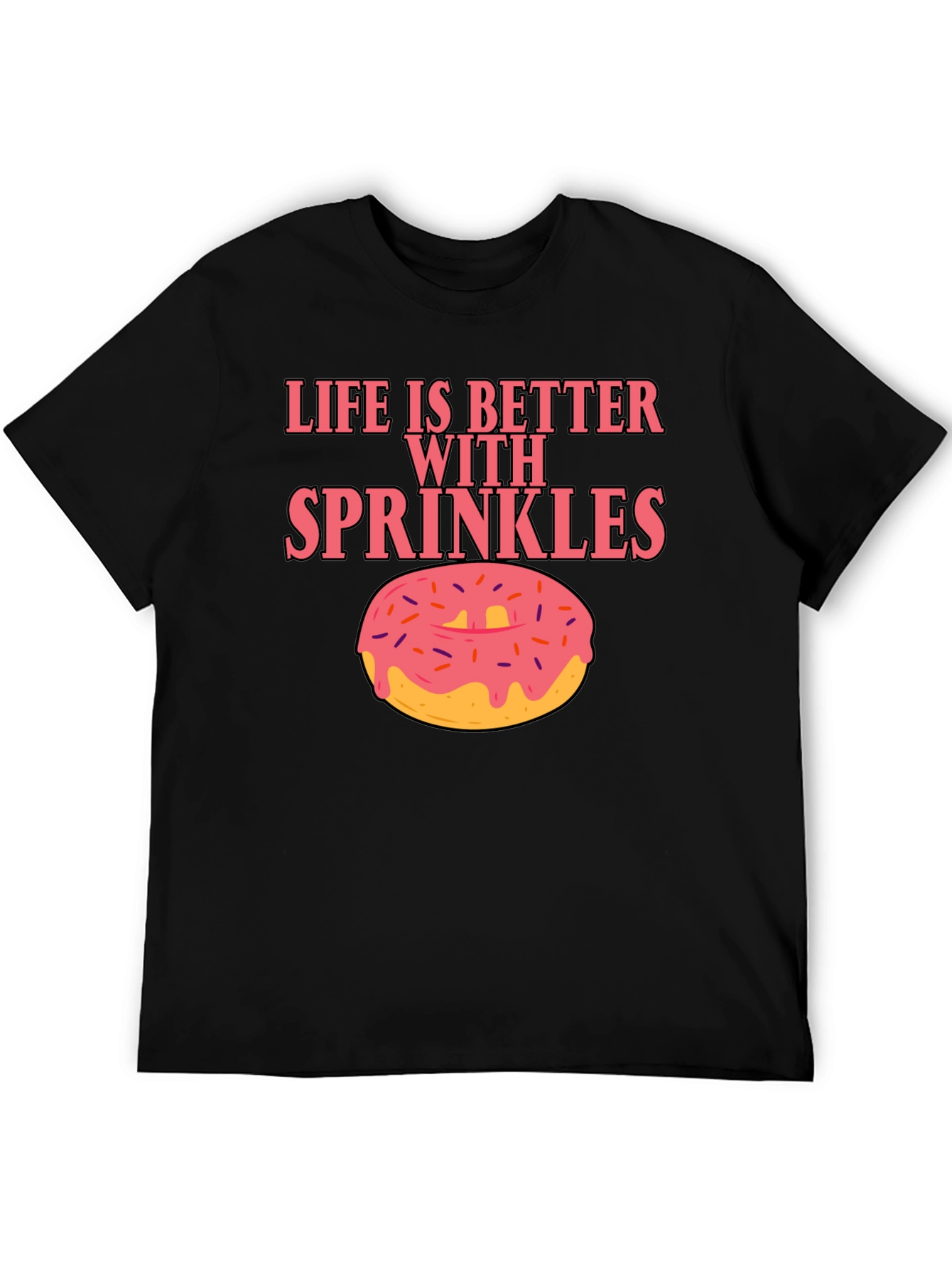Black Life is Better with Sprinkles Donut T-Shirt view 5