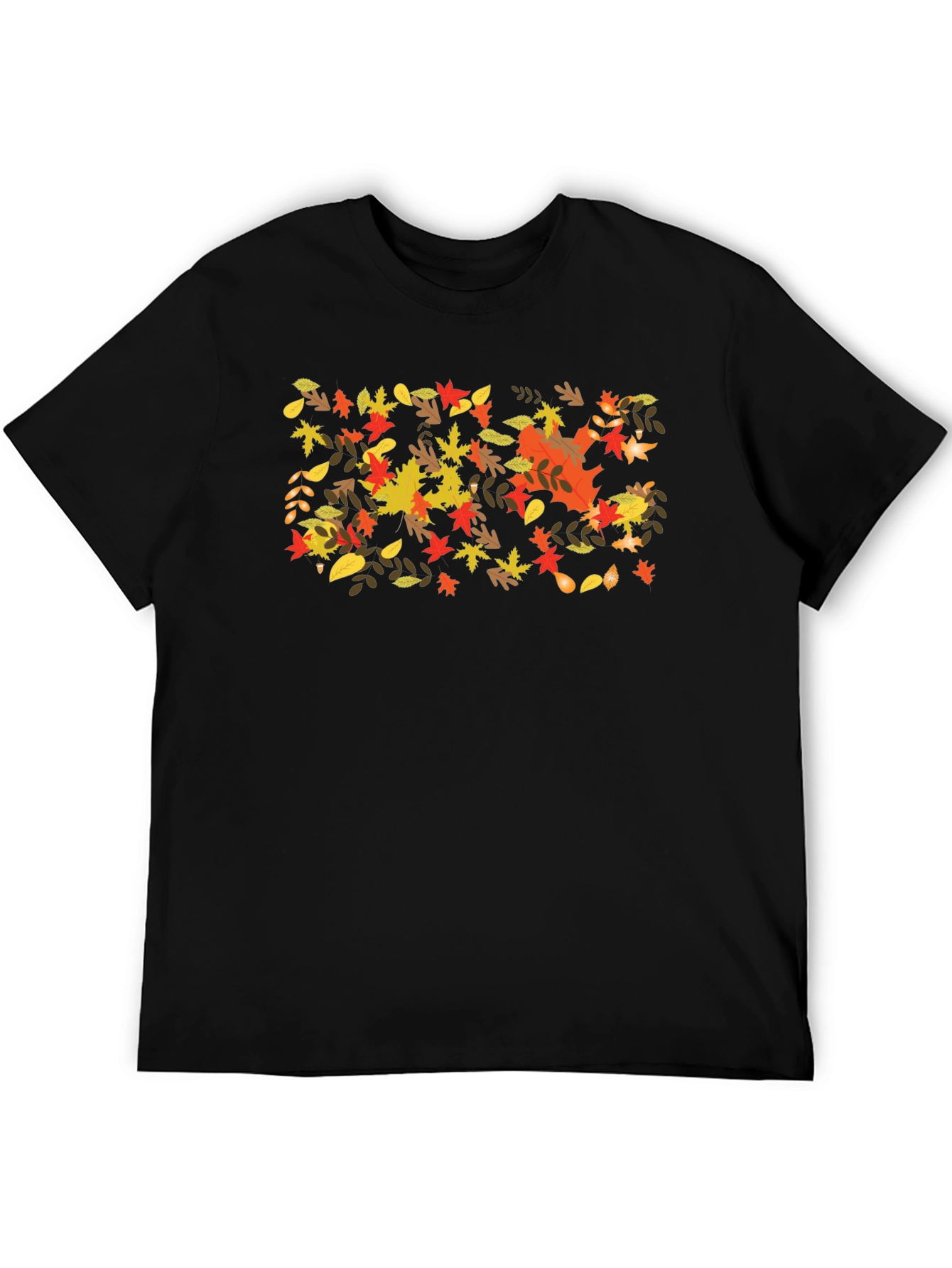 Black Autumn Leaves Graphic Tee - Fall Season Style view 5