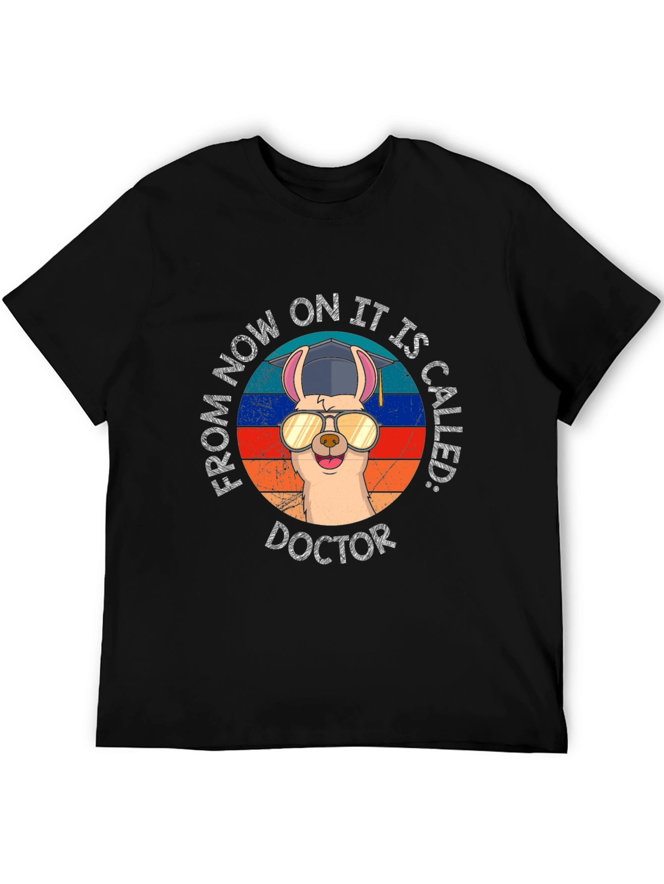 Black Doctor Llama T-Shirt - Graduation Gift view 5