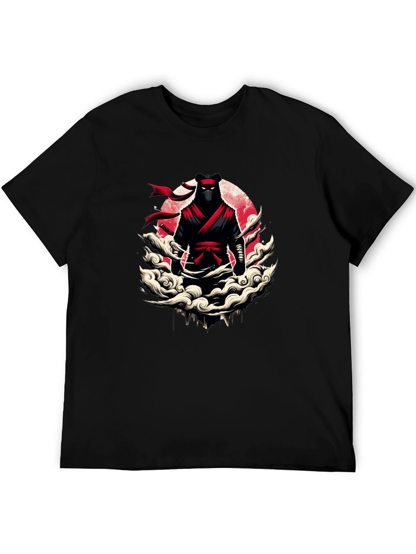 Black Ninja Bear Graphic T-Shirt - Unique Design view 5