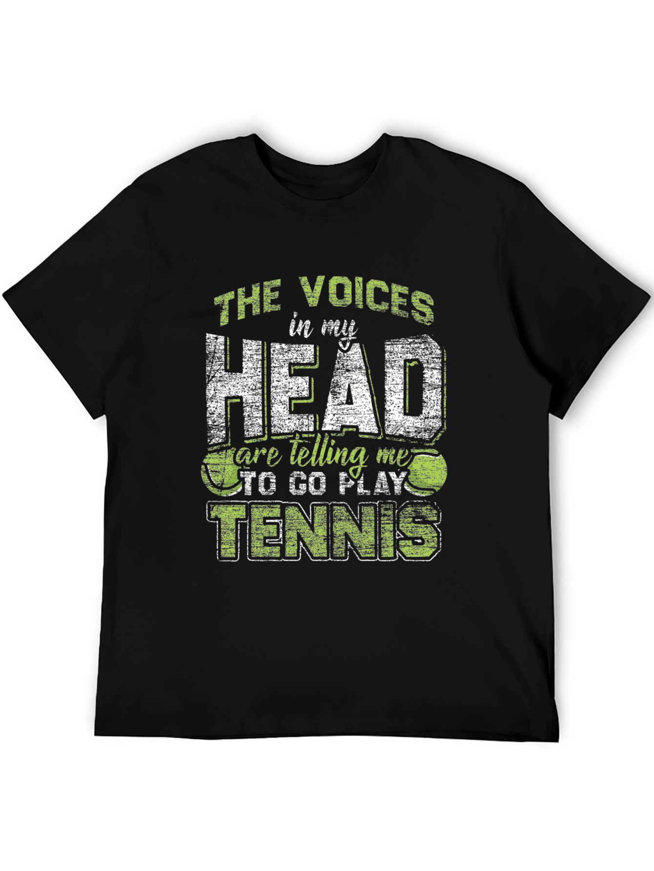 Black Tennis Lover T-Shirt - The Voices in My Head view 5