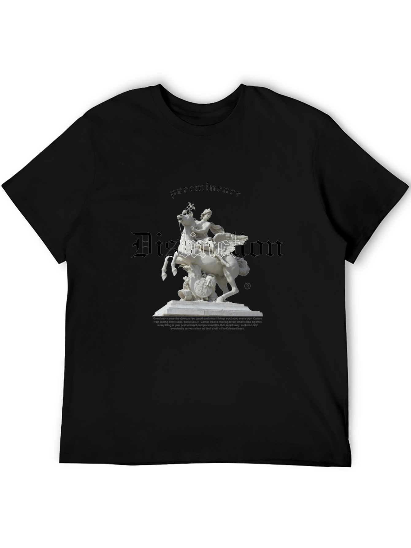 Black Statue Graphic Tee - Premium Cotton Blend view 5