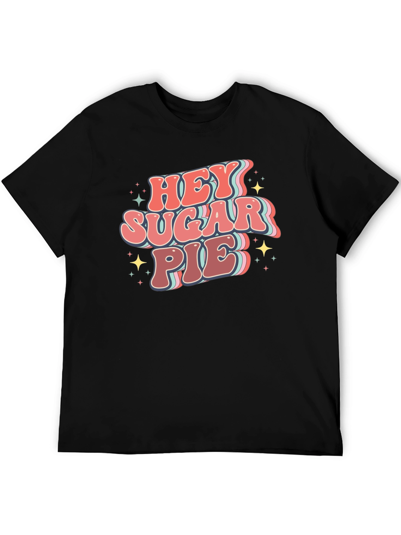 Black Hey Sugar Pie Graphic Tee - Retro Style view 5