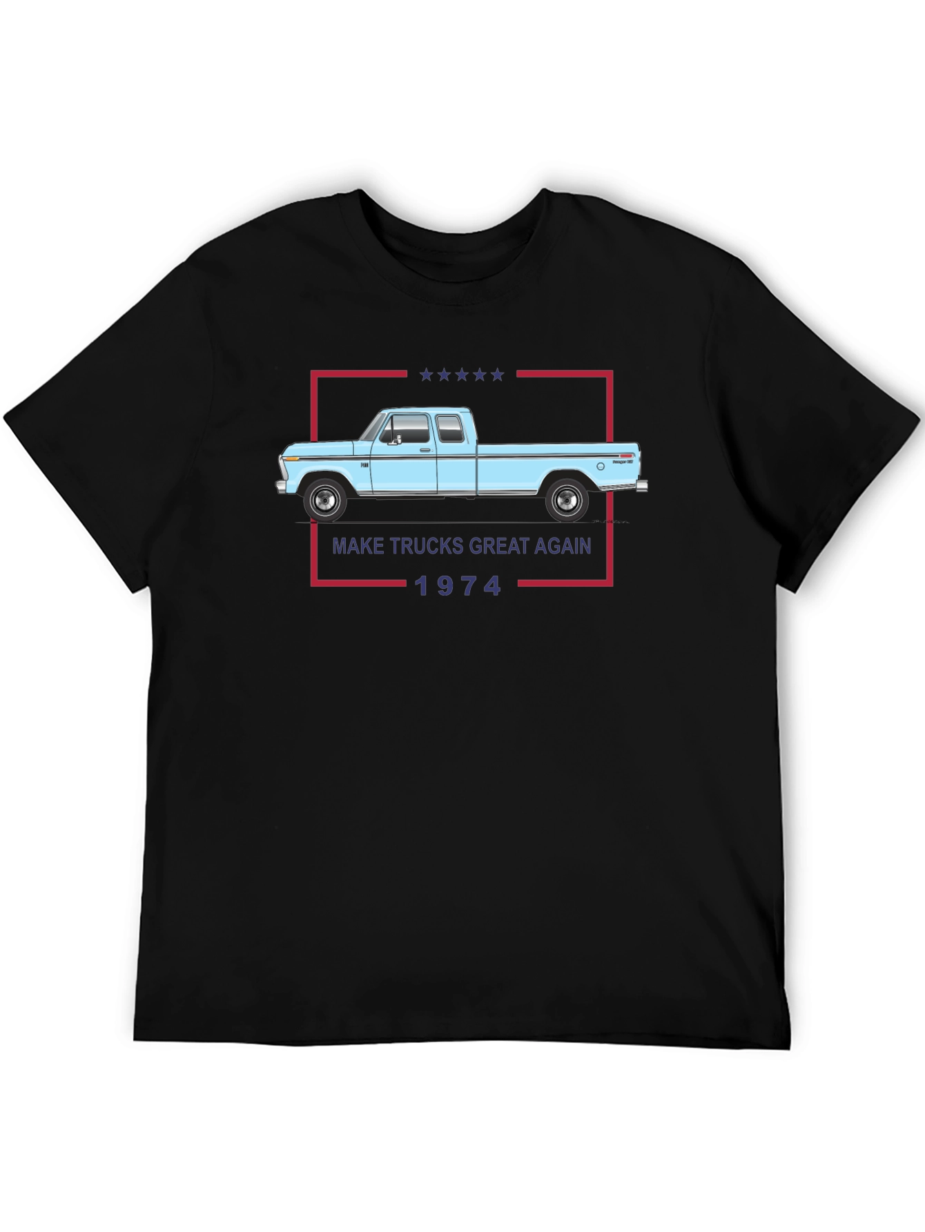 Black Make Trucks Great Again 1974 T-Shirt view 5