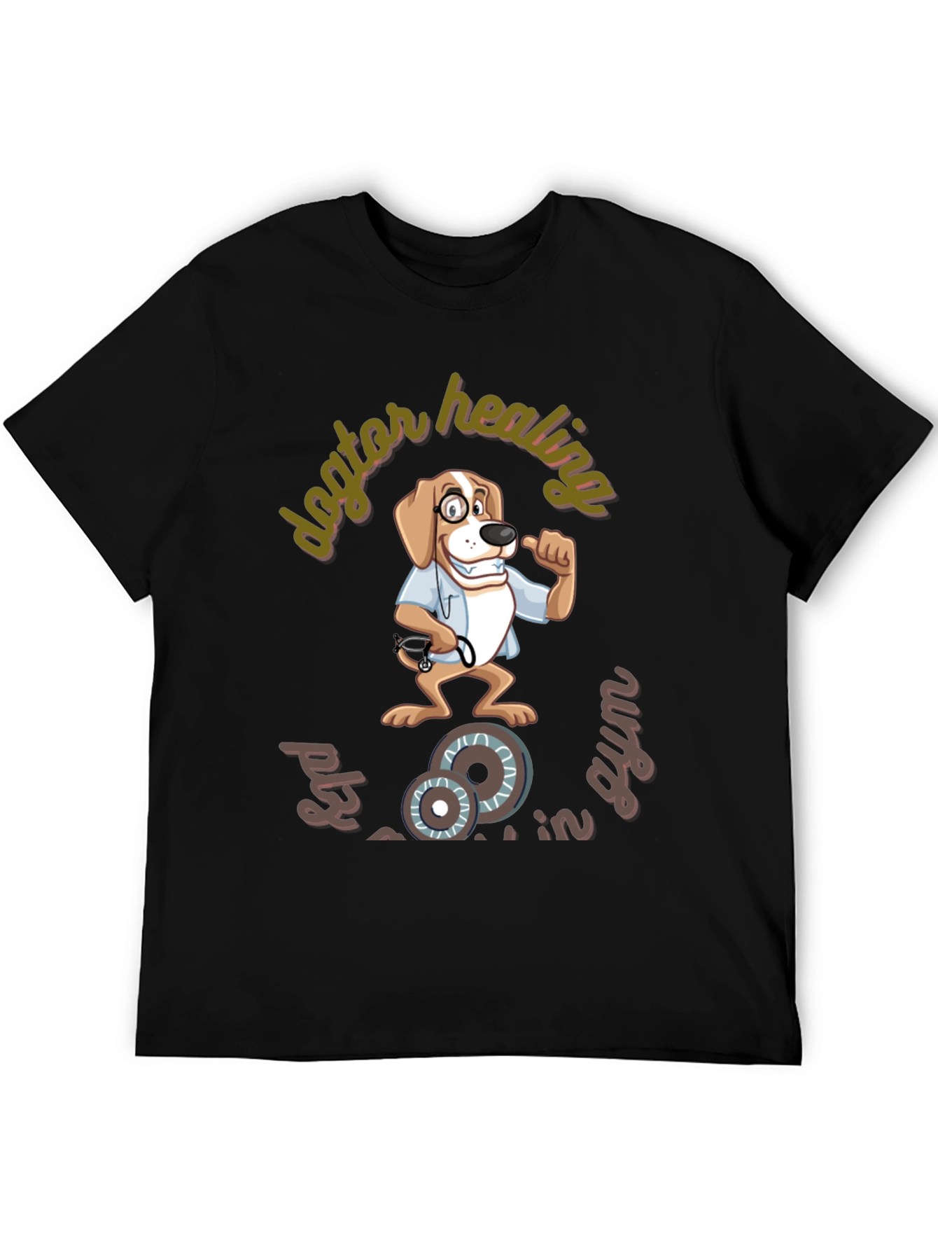 Black Doctor Healing Dog Gym T-Shirt view 5