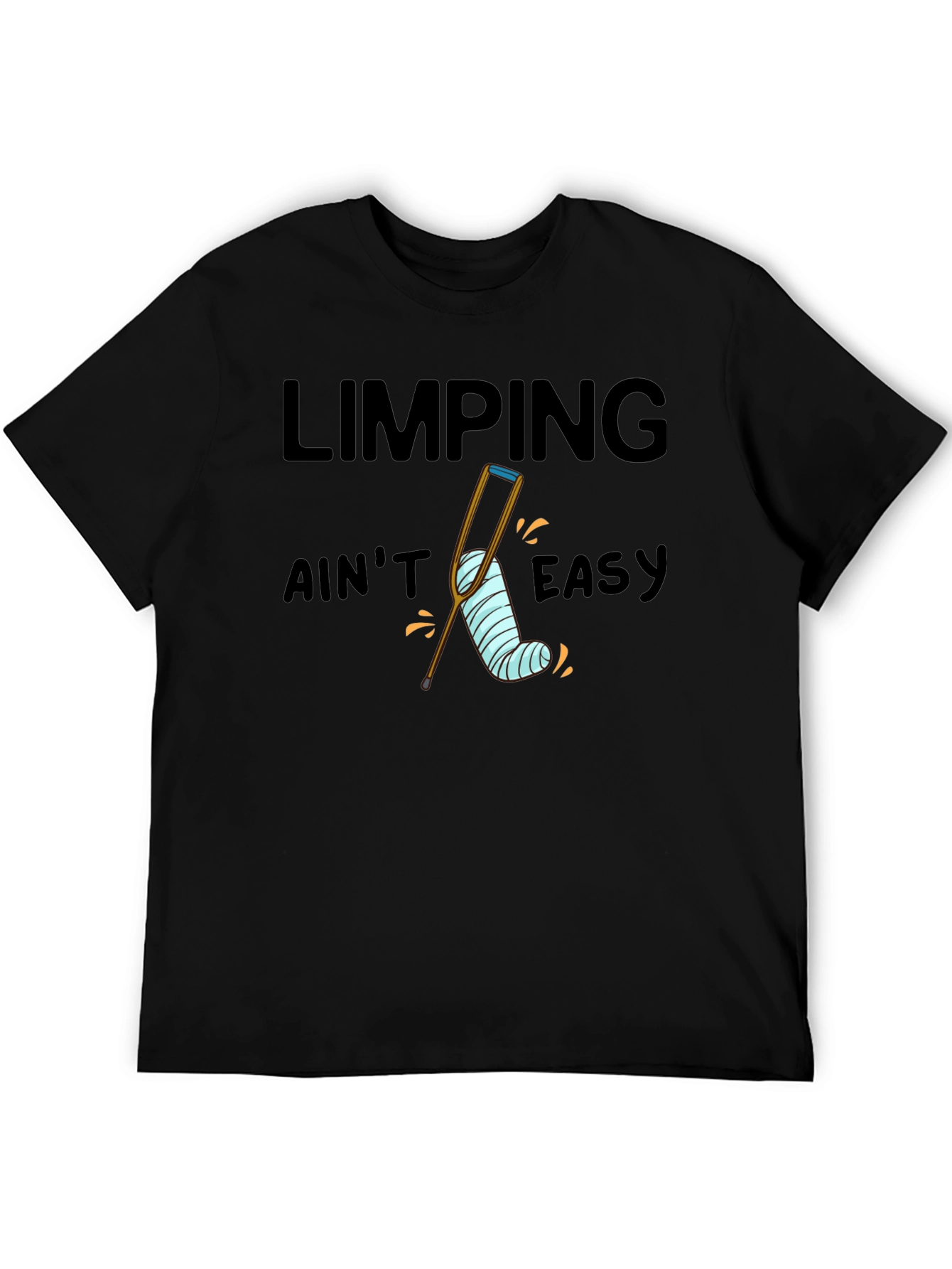 Black Limping Ain't Easy T-Shirt - Novelty Humor Tee view 5