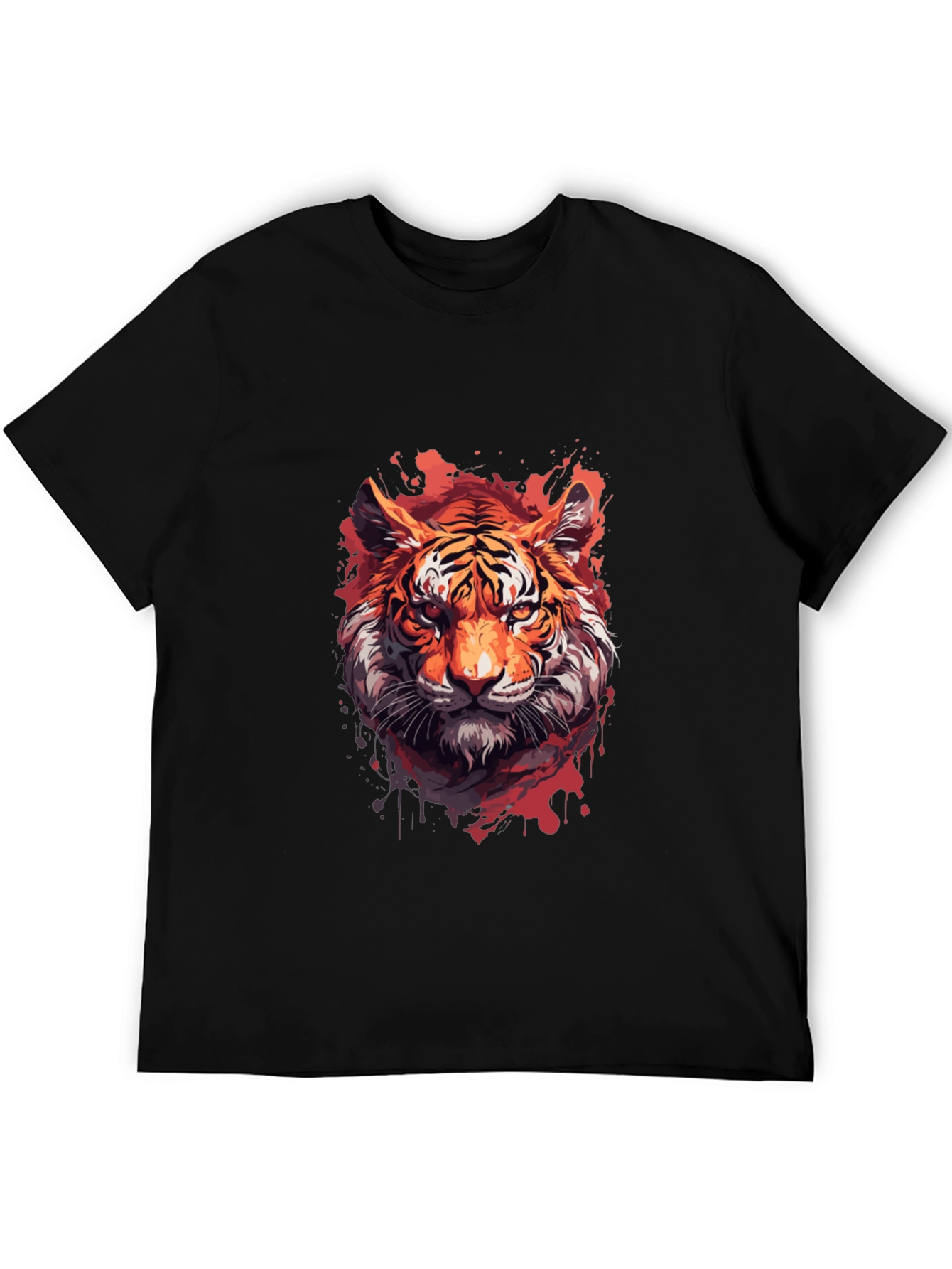 Black Tiger Graphic Print Black T-Shirt view 5