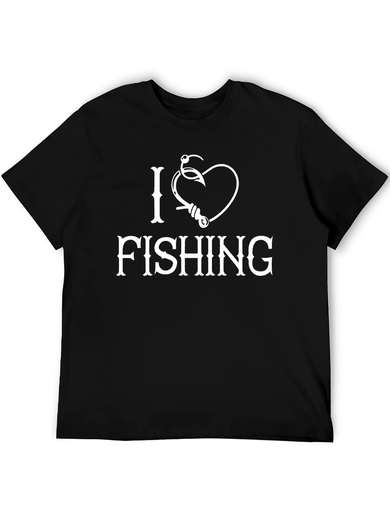 Black I Heart Fishing Graphic T-Shirt view 5