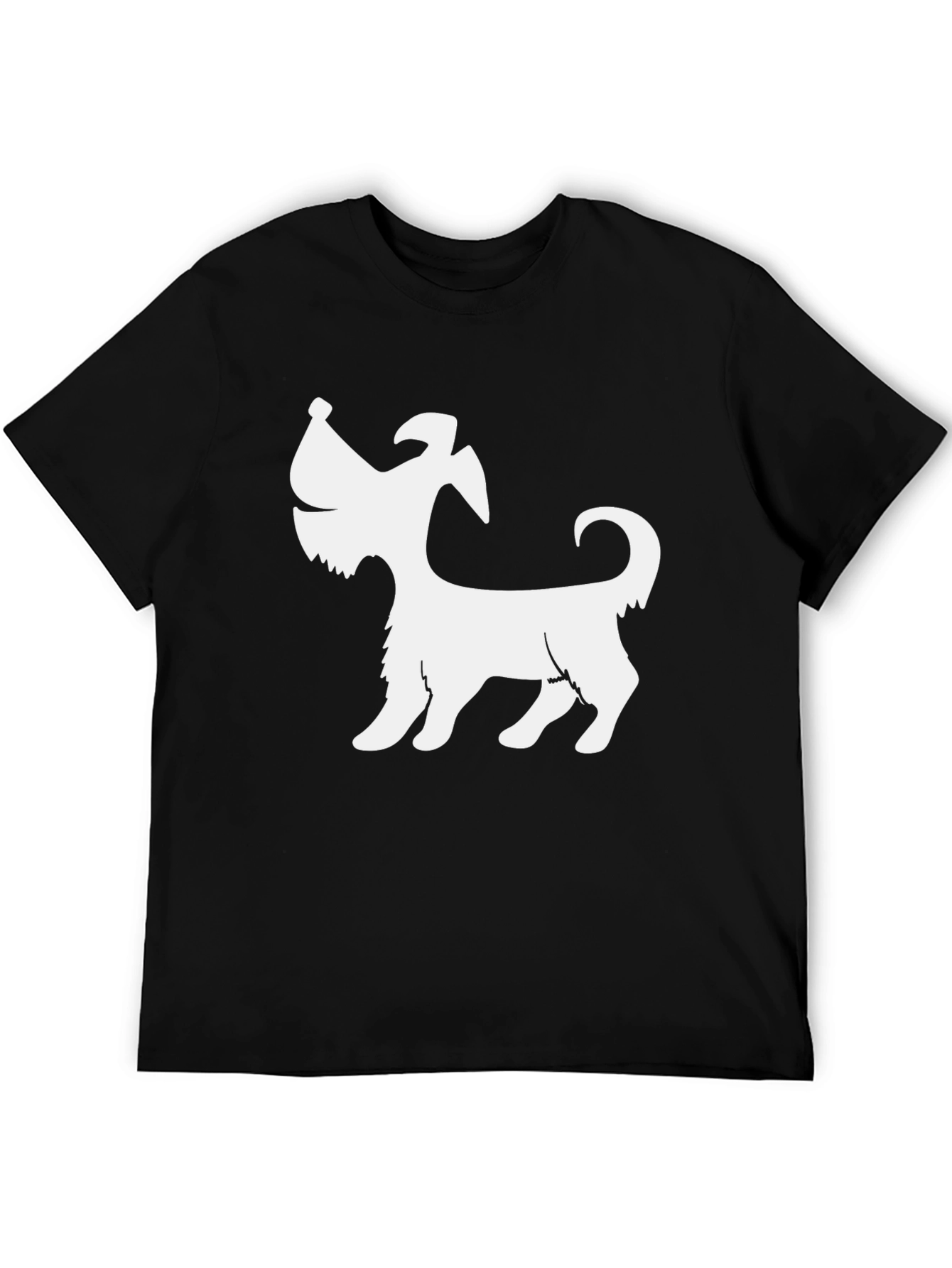 Black Dog Silhouette Black T-Shirt view 5